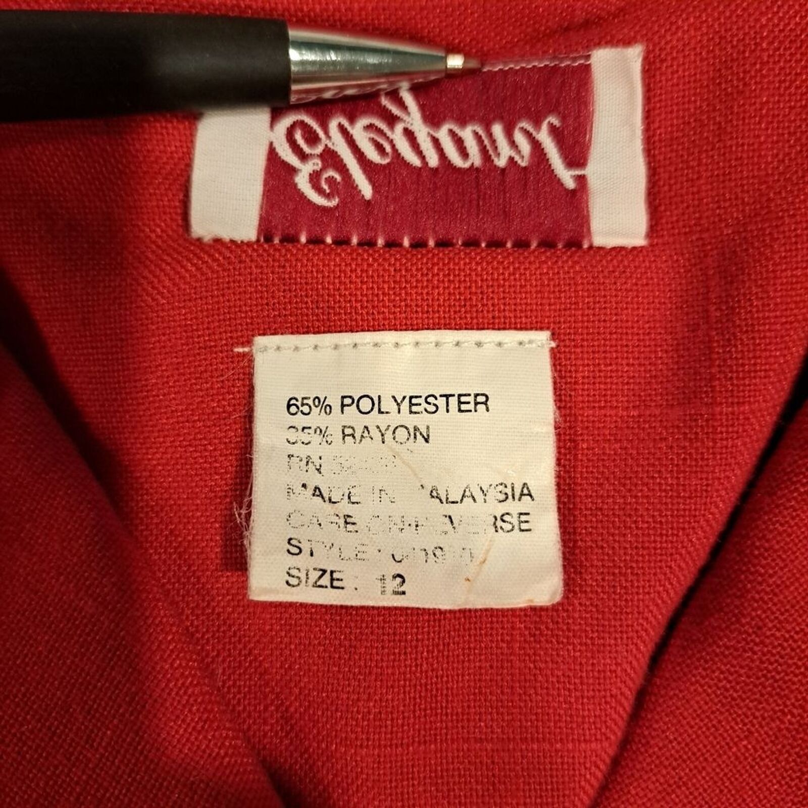 Other Elegant vintage red blouse pearl buttons collar shacket 12 Size XL / US 12-14 / IT 48-50 - 9 Thumbnail