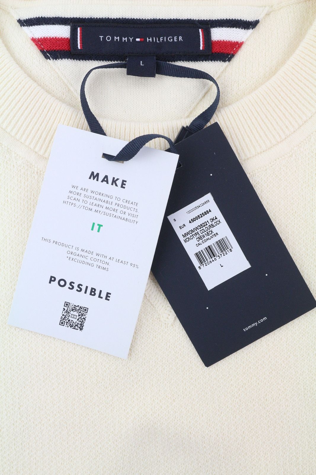 Tommy Hilfiger MONOTYPE COLOURBLOCK CREW NECK L Pullover Jumper 85319 Size US L / EU 52-54 / 3 - 6 Thumbnail