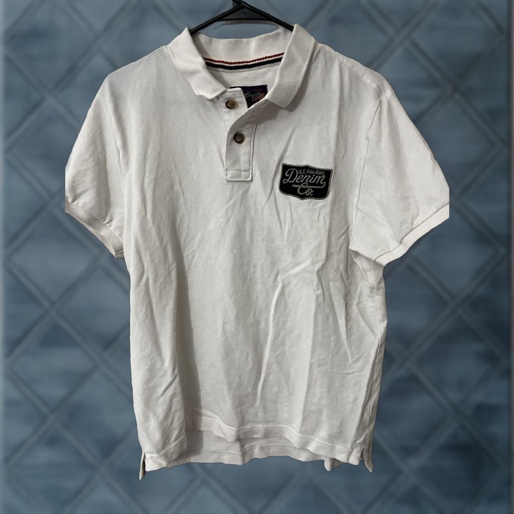 Vintage US Polo Assn Polo Shirt Mens Large White BIG LOGO Patch Preppy Shirt Short Sleeve Casual Size US L / EU 52-54 / 3 - 1 Thumbnail
