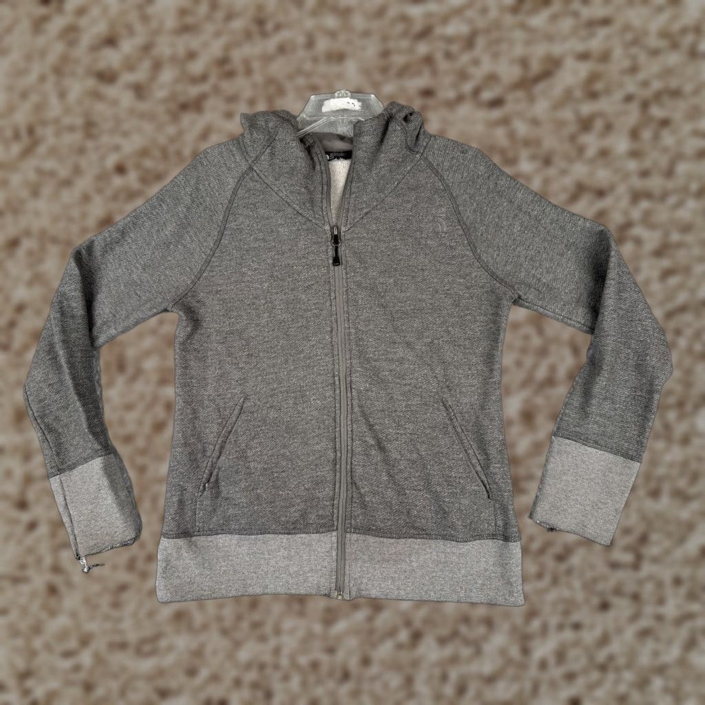 The North Face The North Face Hoodie Women M Gray Full Zip Terry Fabric Logo Regular Fit 34in Chest Sports Activewear Mens Womens Girls Boys Size M / US 6-8 / IT 42-44 - 1 Thumbnail