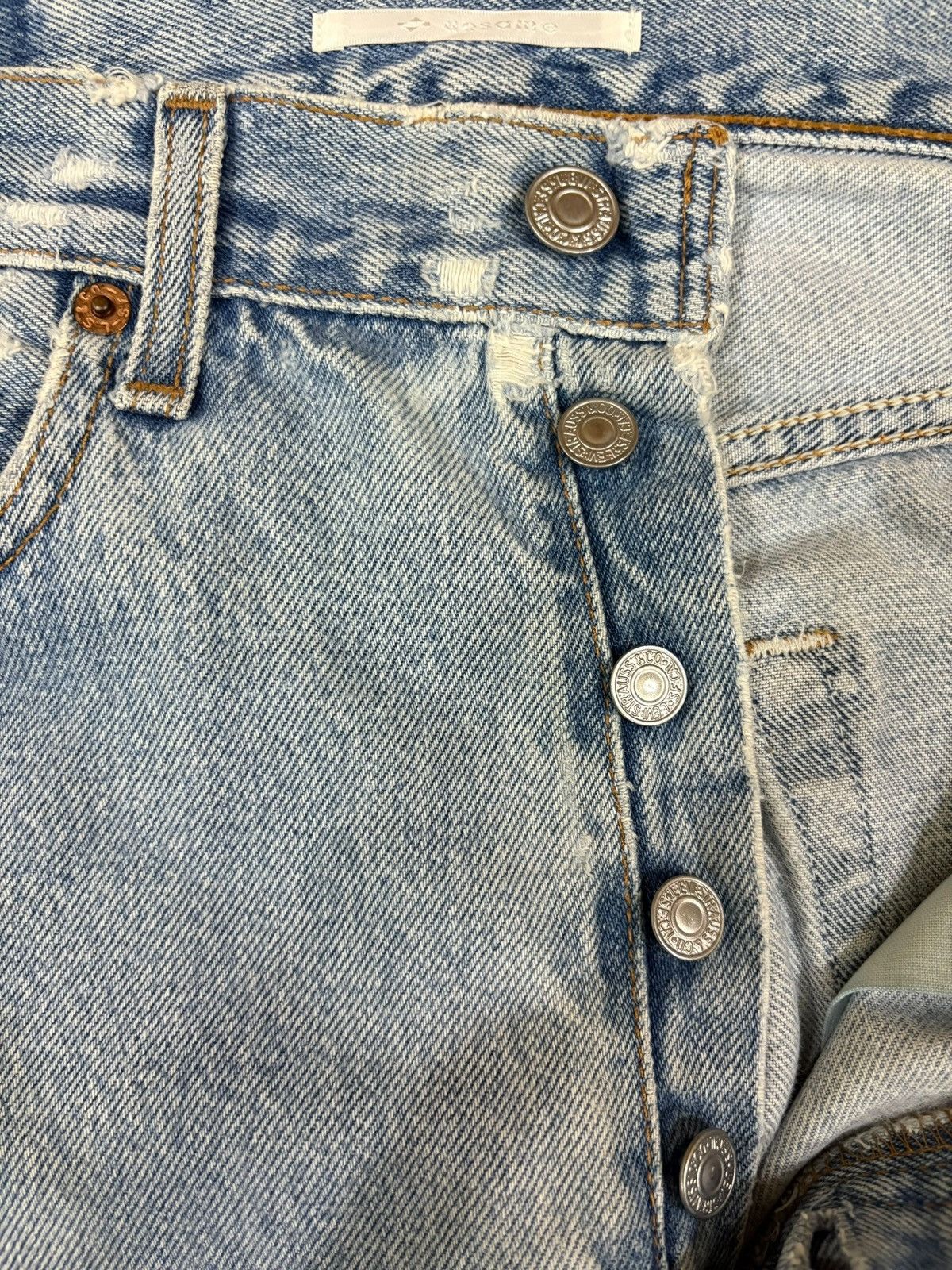 Levi's Vintage 90s Levis 501 Light Wash Distressed Jeans Size US 31 - 3 Thumbnail
