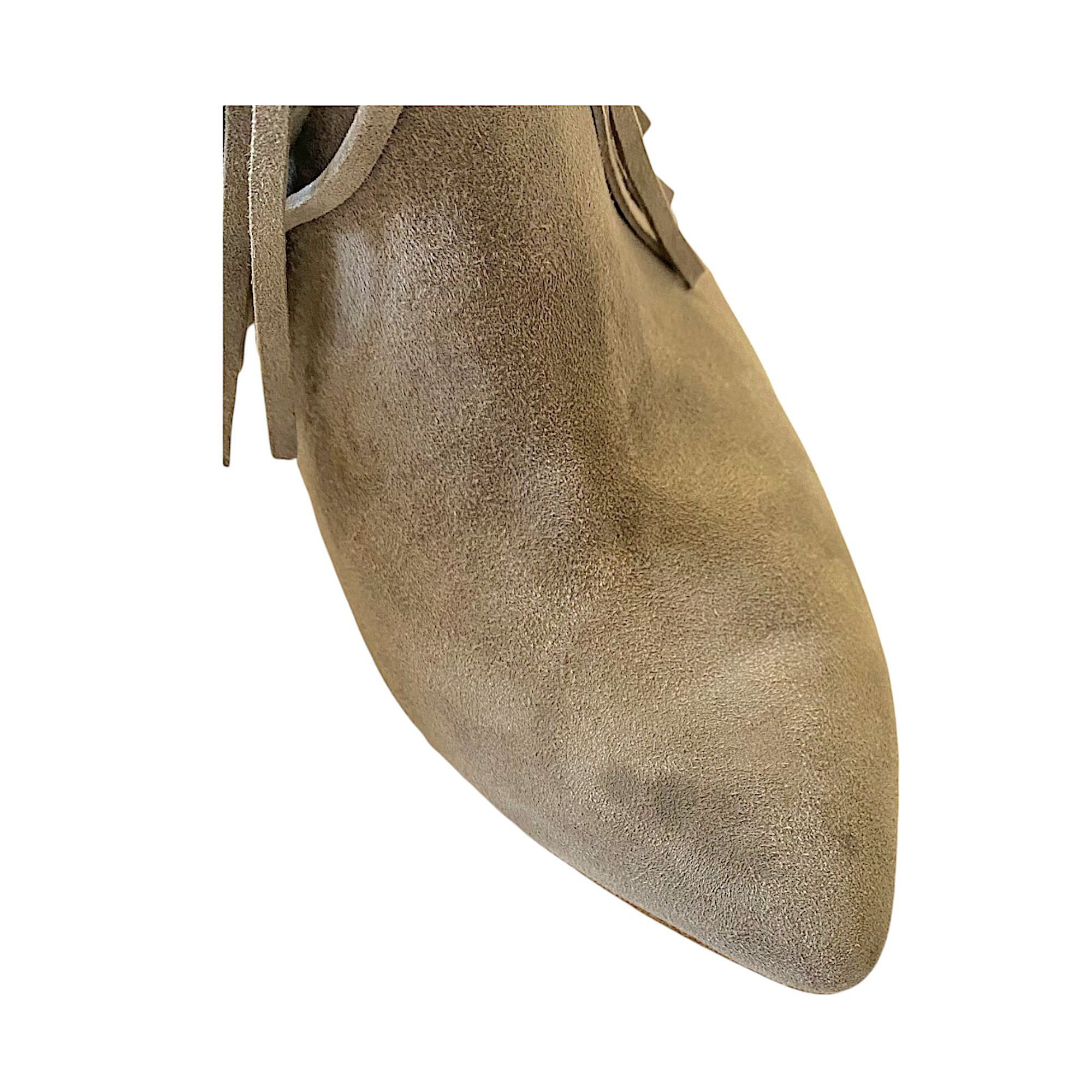 Anine Bing Anine Bing Irmelin Suede Fringe Ankle Boots, Gray/Taupe, S Size US 8 / IT 38 - 8 Thumbnail