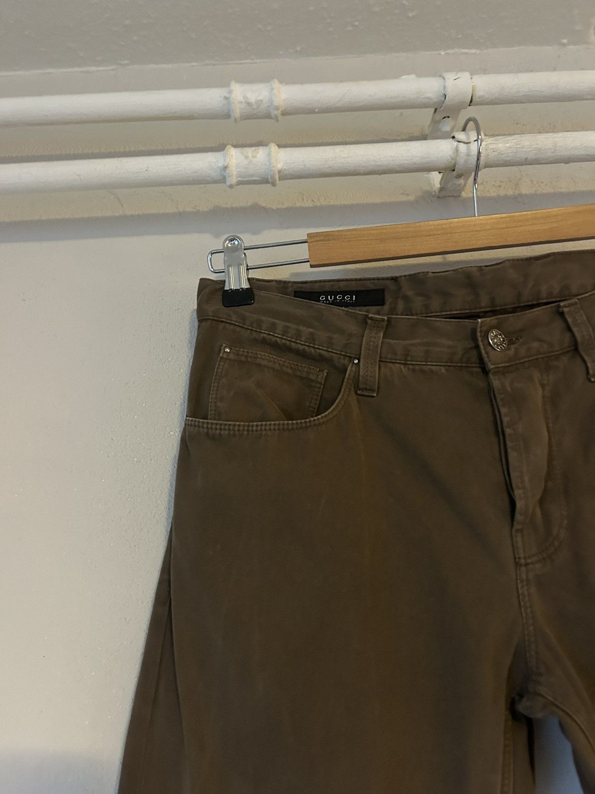 Gucci Gucci Olive-Brown Skinny Cotton Jeans Size US 30 / EU 46 - 2 Thumbnail