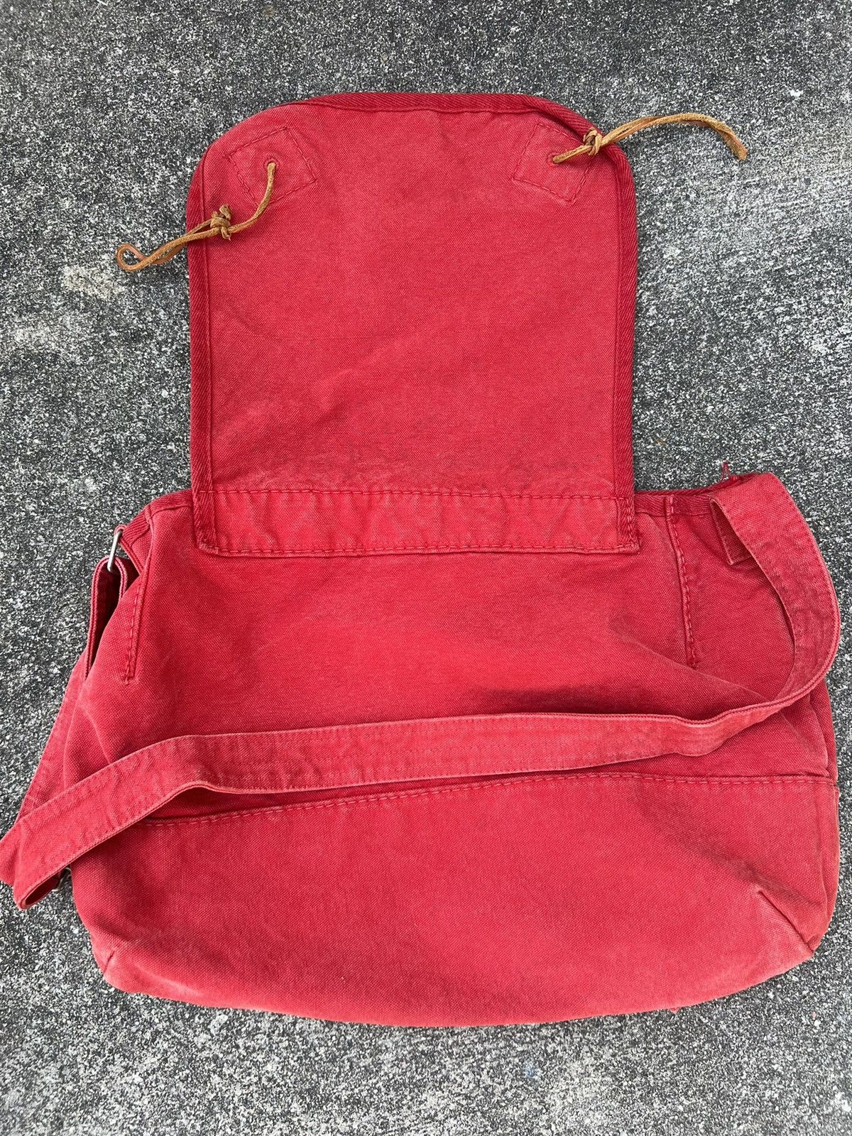 45rpm Vintage 45rpm Japan Fade Red Duck Cotton Messenger Bag Size ONE SIZE - 19 Thumbnail