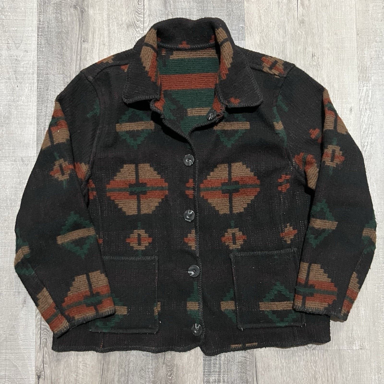 Vintage Woolrich Reversible Southwestern Wool Aztec Button Jacket Size XL / US 12-14 / IT 48-50 - 1 Thumbnail