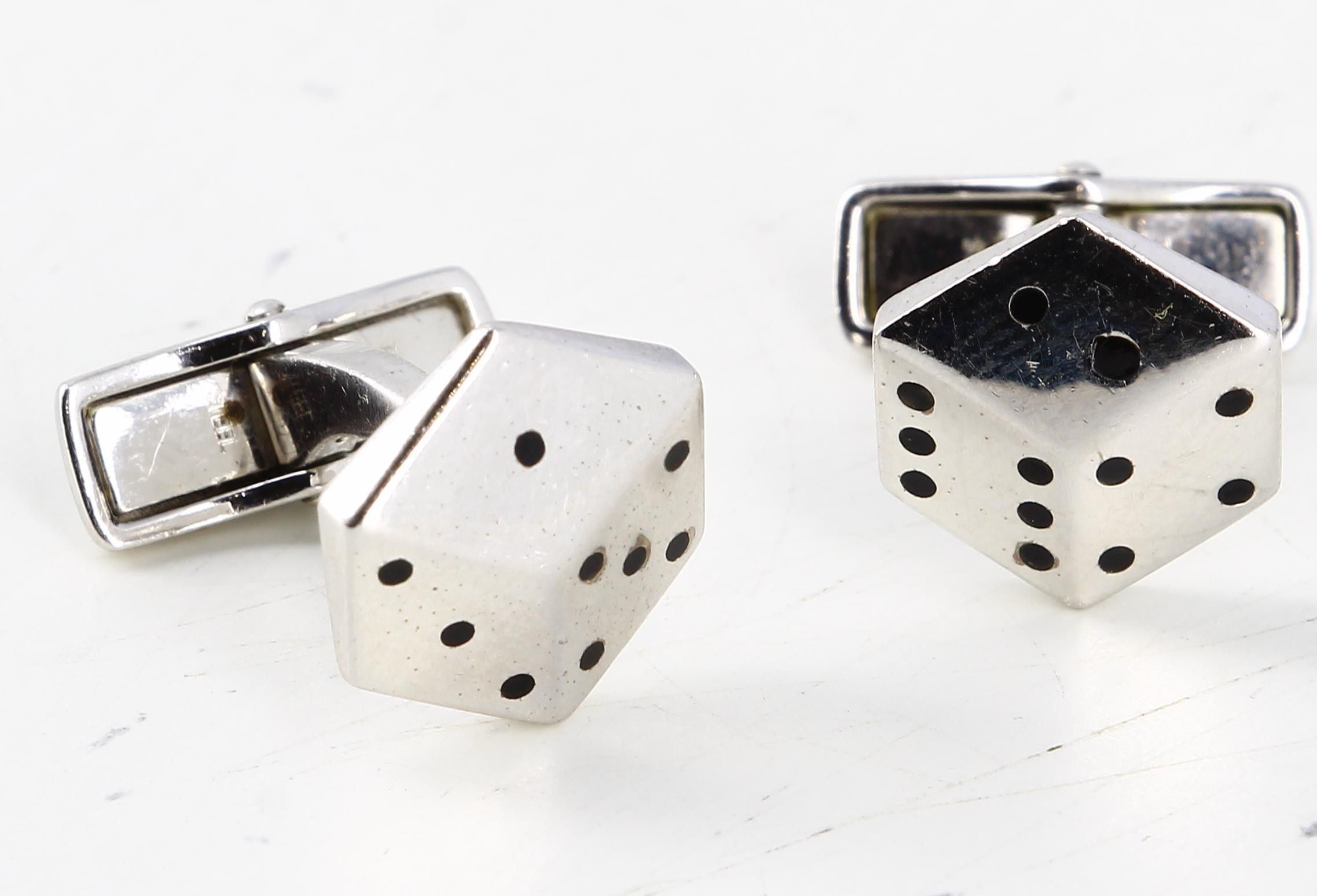 image of Vintage Dunhill Silver Cufflinks, Women's