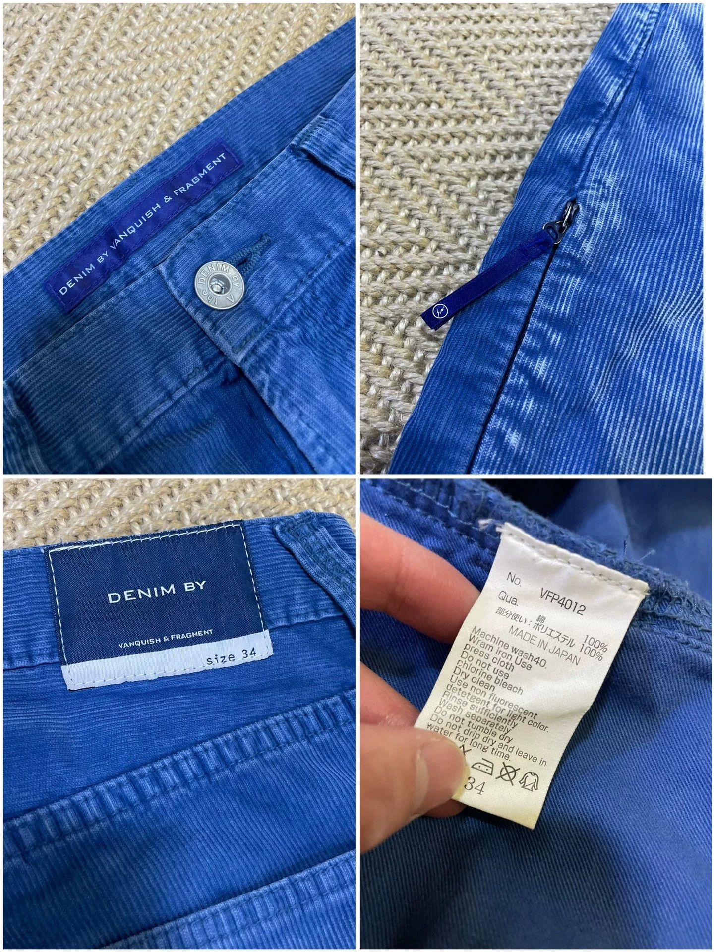 Vanquish VANQUISH & FRAGMENT DENIM Cords Blue Washed W34 Size US 34 / EU 50 - 8 Thumbnail