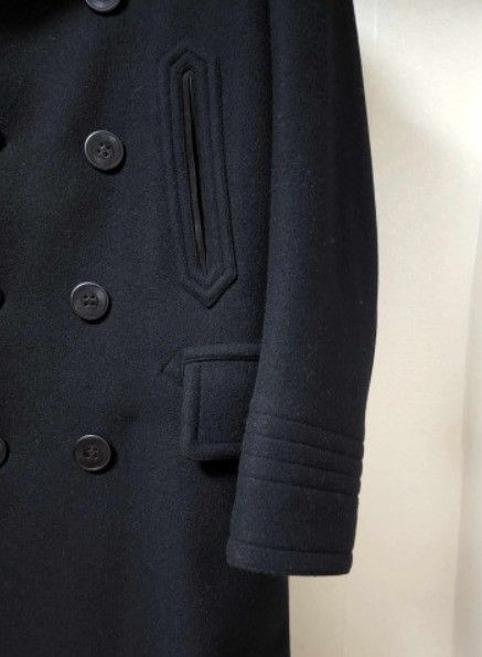 Tom Ford o1sm1stk0124 Leather Trim Double Pea Coat in Black Size US M / EU 48-50 / 2 - 3 Thumbnail