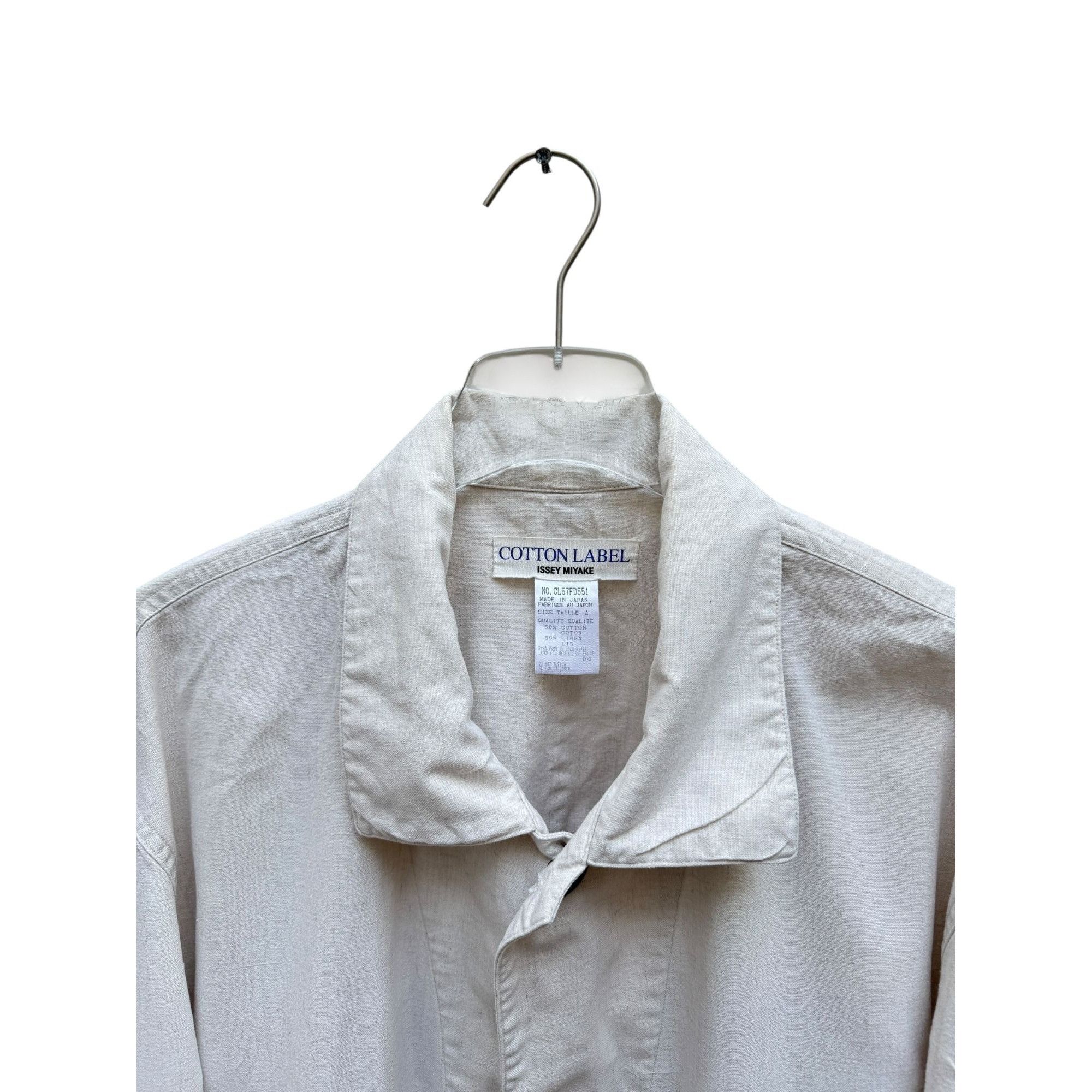 Issey Miyake Cotton Label Vintage Off-White Linen Cotton Jacket Size US XL / EU 56 / 4 - 2 Thumbnail