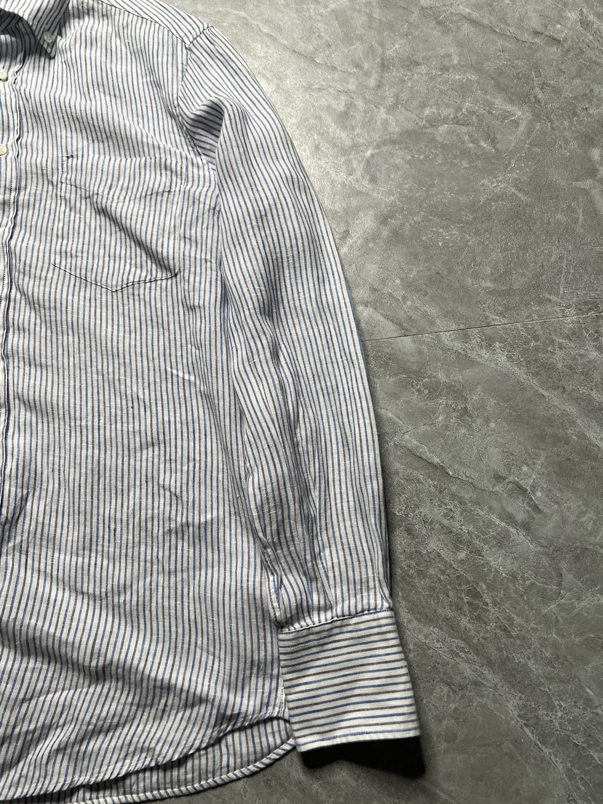 Brunello Cucinelli Brunello Cucinelli Striped Linen Shirt Size US XS / EU 42 / 0 - 2 Thumbnail