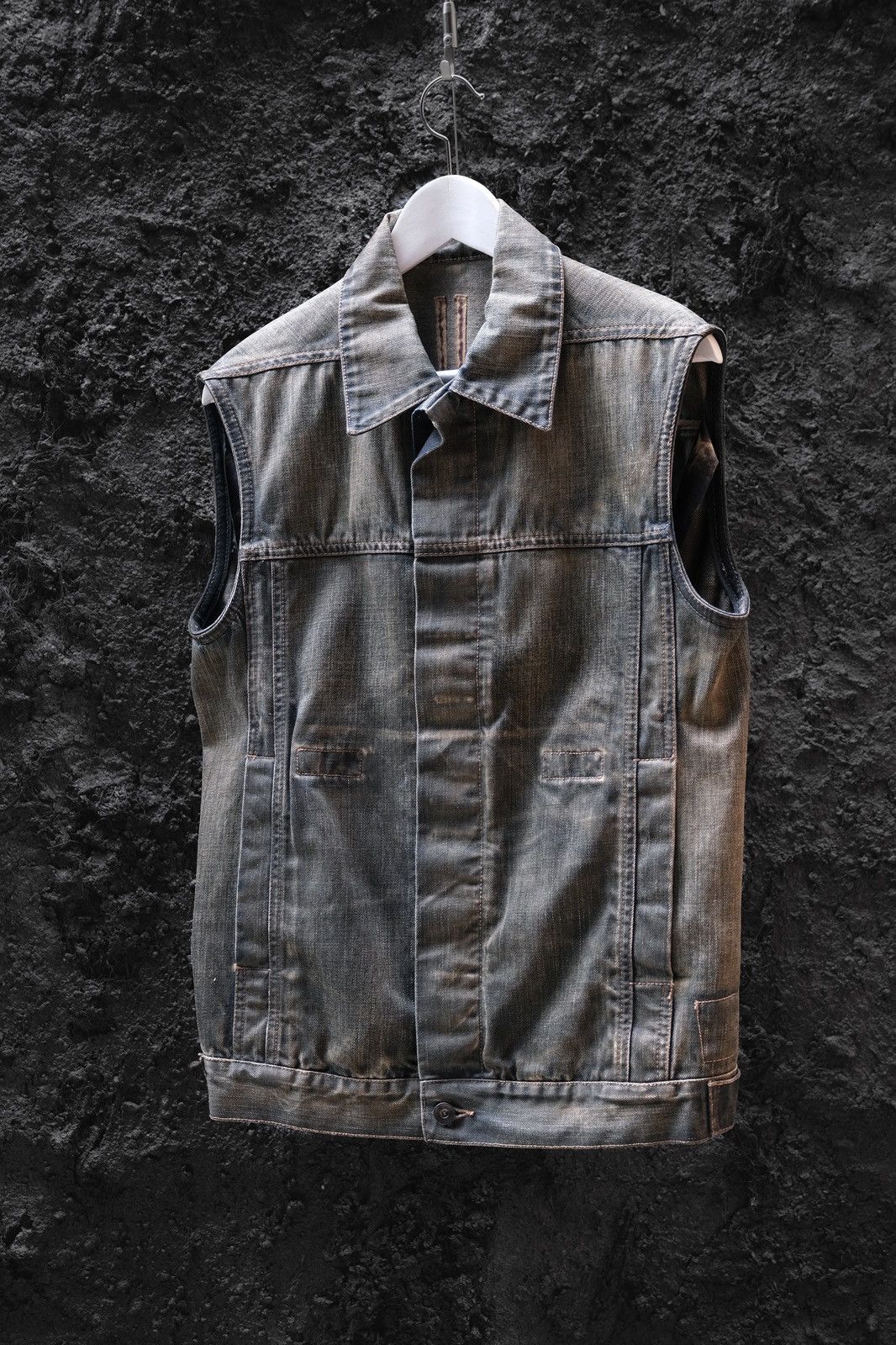 Rick Owens DRKSHDW Waxed Denim Vest