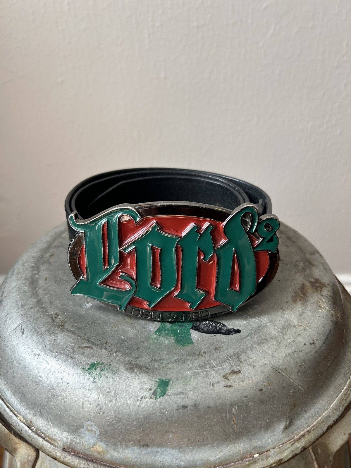 image of Dsquared2 “Lord2” Buckle Belt in Black, Men's (Size 34)