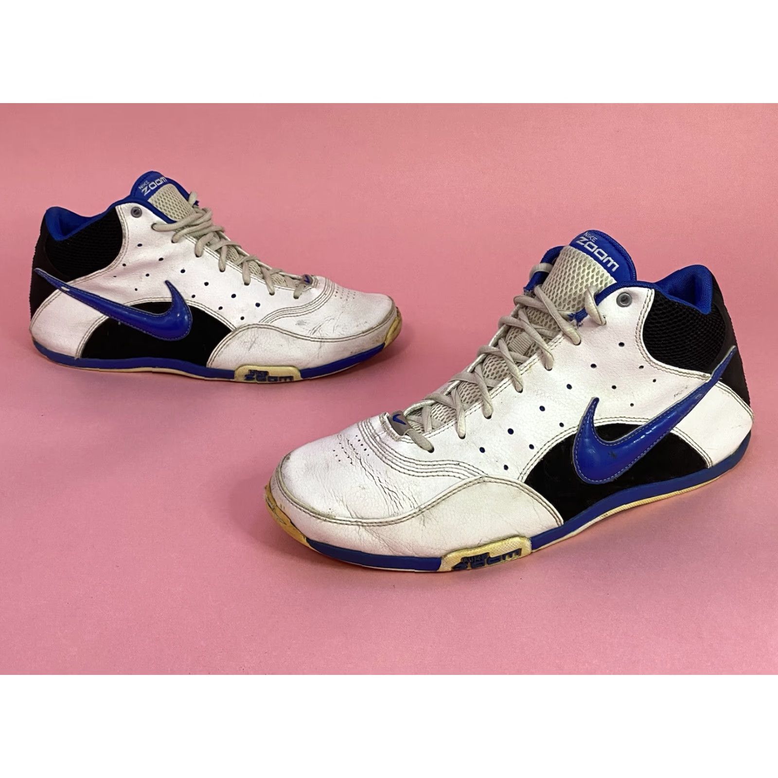 Nike Nike Air Zoom Basketball Sneakers Mens Size 11 US White Blue 318199-141 Nike Brand Sneaker Mens Size 11 US White Blue Size US 11 / EU 44 - 2 Thumbnail