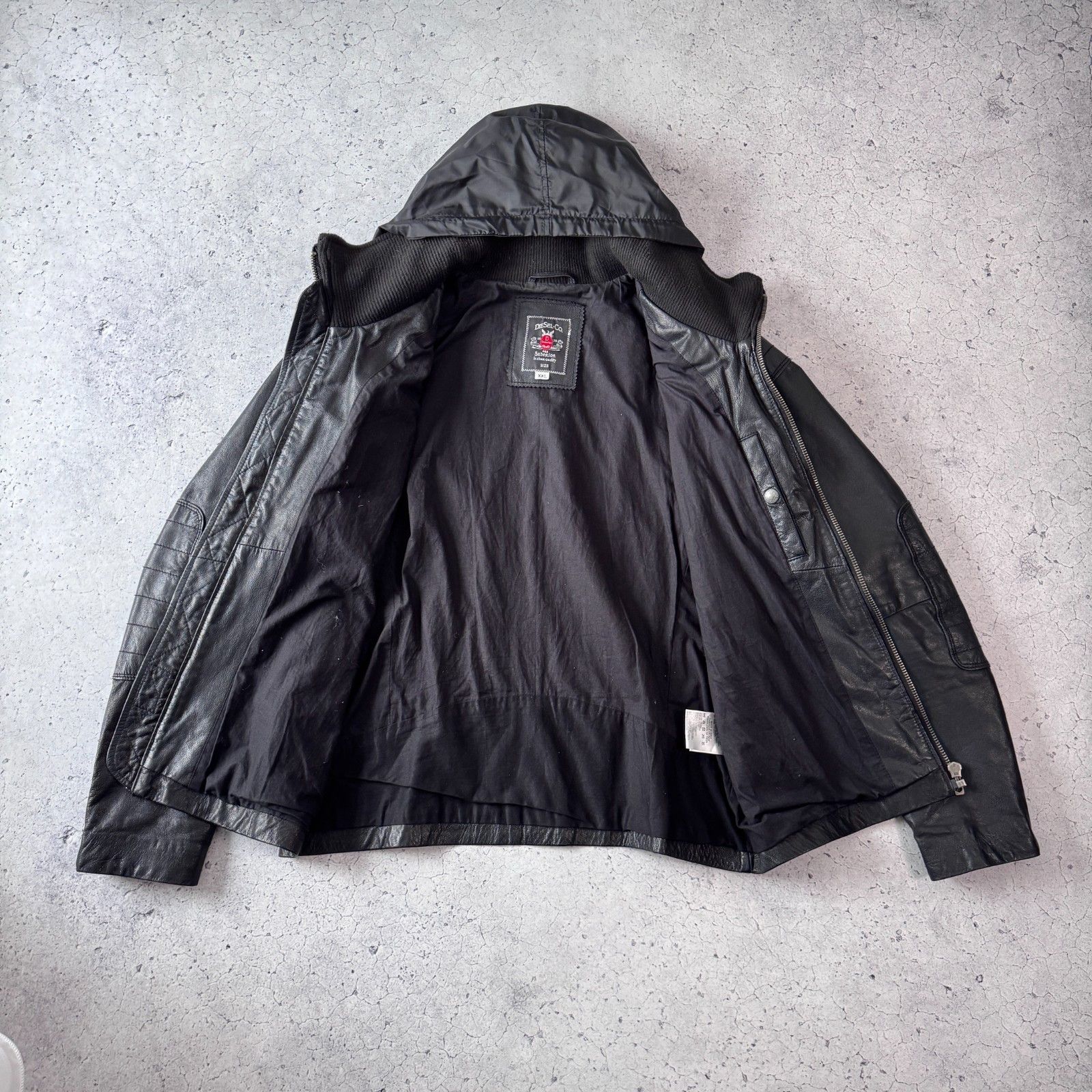 Diesel Diesel Superior Vintage Leather Biker Jacket Black Bomber Size US XL / EU 56 / 4 - 7 Thumbnail