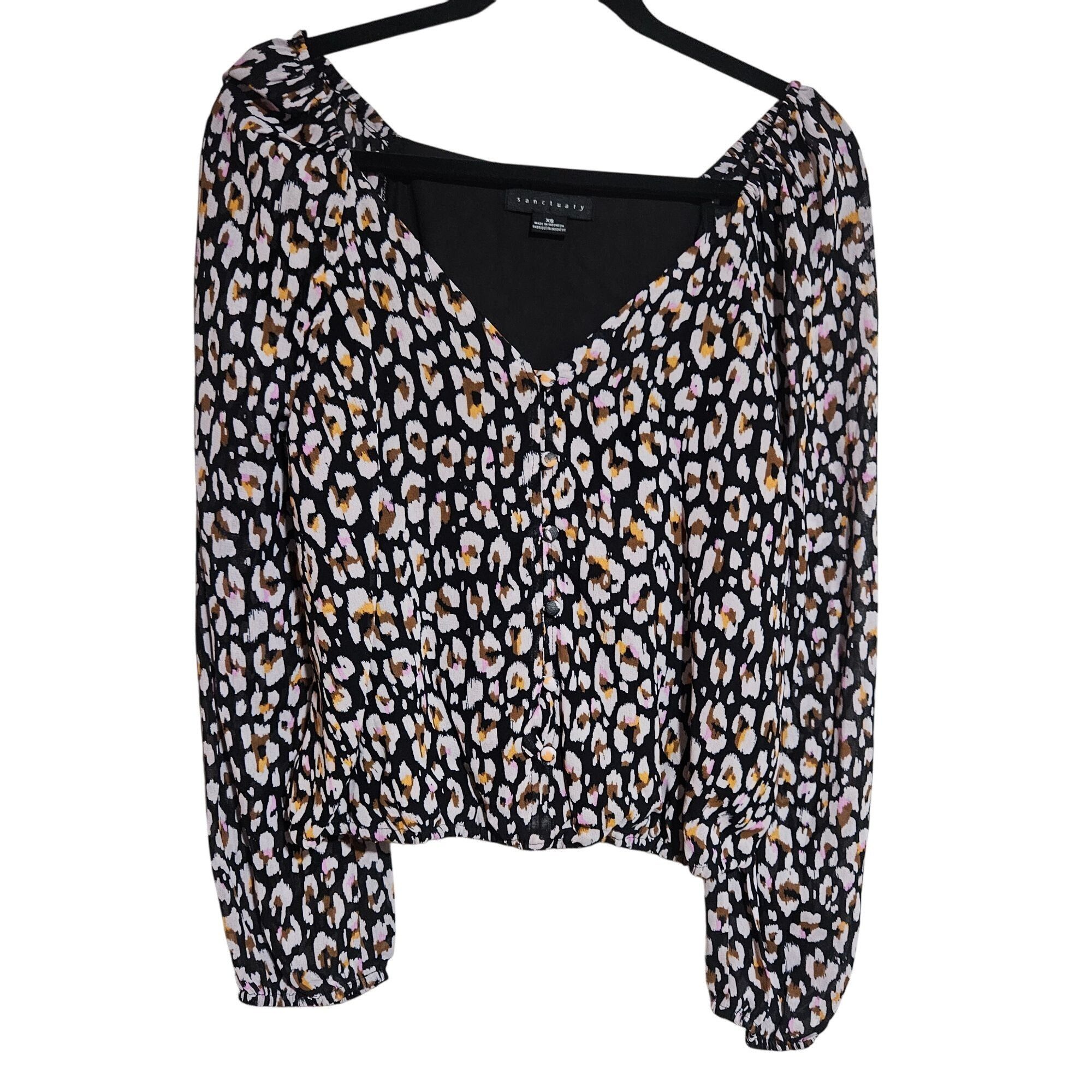 Sanctuary Sanctuary Leopard Print Top XS Bold Fall Statement Y2K Stree Size XS / US 0-2 / IT 36-38 - 2 Thumbnail