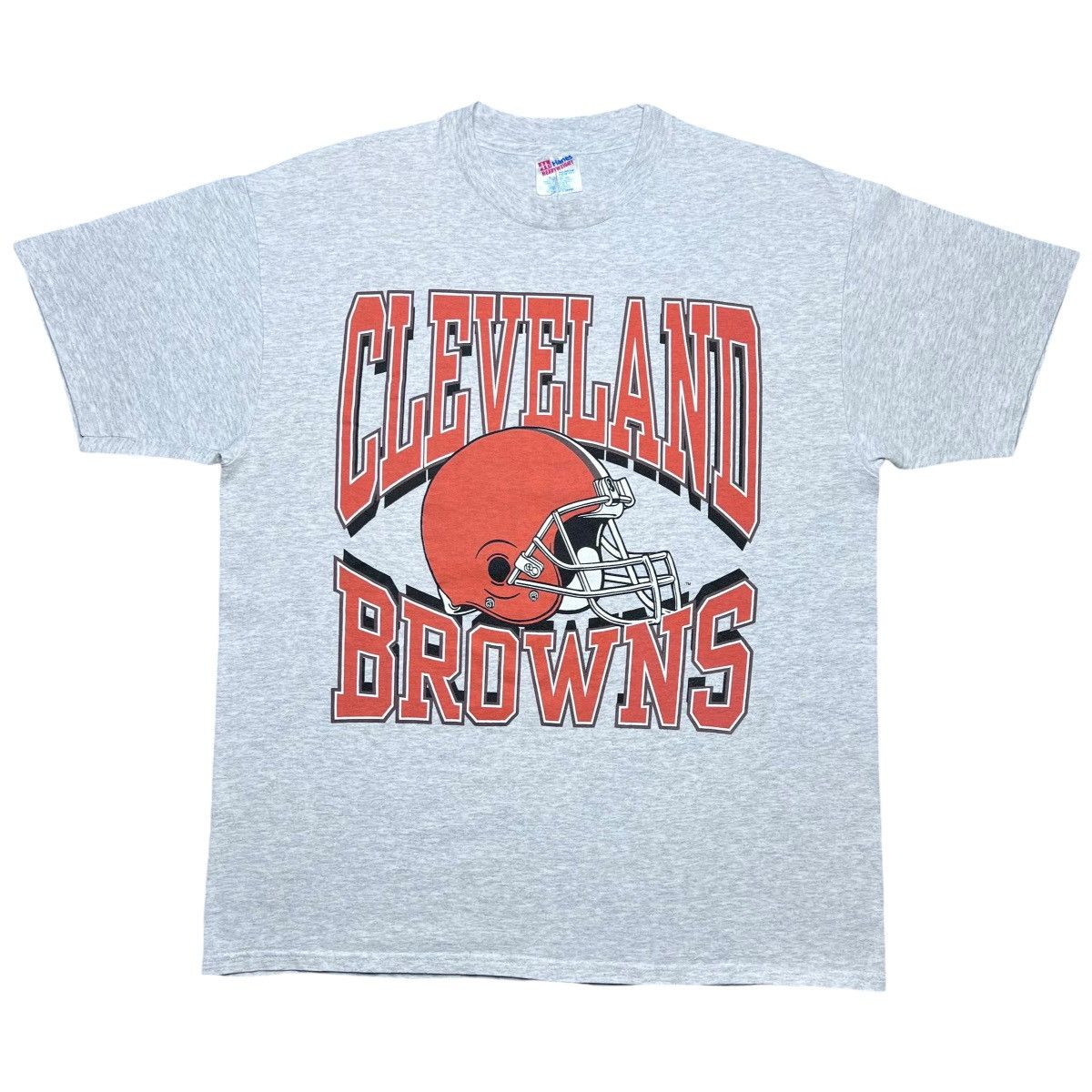NFL × Vintage 90s NFL Cleveland Browns 3D Spell Out Helmet Football Tee Size US XXL / EU 58 / 5 - 1 Thumbnail