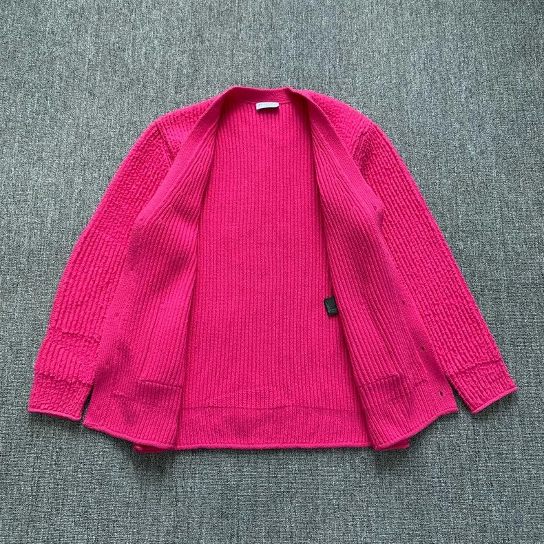 Balenciaga Balenciaga Pink V-neck wool knit cardigan jacket Size M / US 6-8 / IT 42-44 - 8 Thumbnail