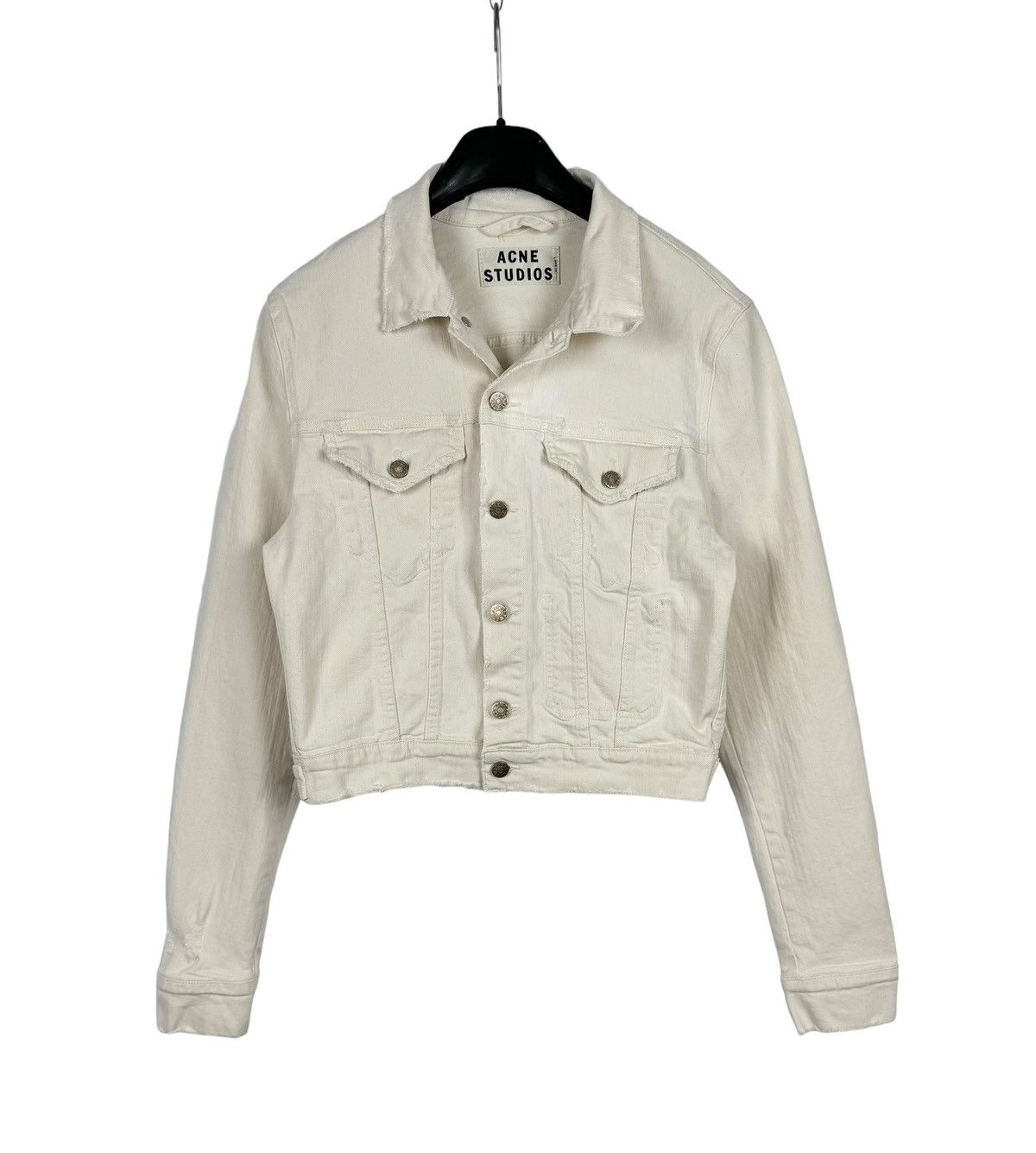 Acne Studios Acne Studios Distressed Denim Jacket Tag Used Ecru size 38 Size XS / US 0-2 / IT 36-38 - 12 Thumbnail