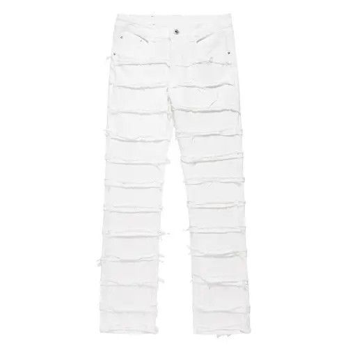 Jean damaged flared grunge ripped jeans Size US 34 / EU 50 - 3 Thumbnail