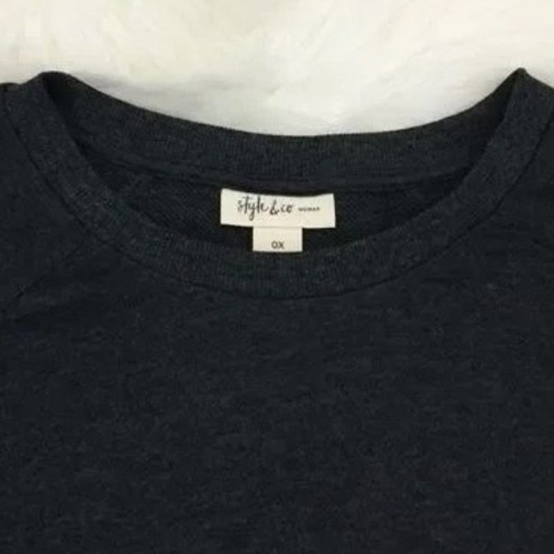 Style & Co Style & Co Plus Size 0X Bishop Sleeve Sweatshirt L/S Shirt Size XL / US 12-14 / IT 48-50 - 6 Thumbnail