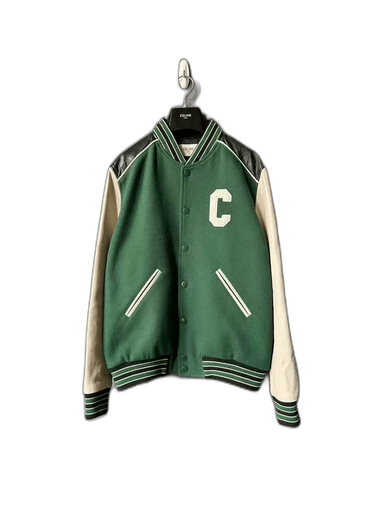 Celine Celine Green Varsity Jacket with Letter C Size US XXL / EU 58 / 5 - 1 Thumbnail