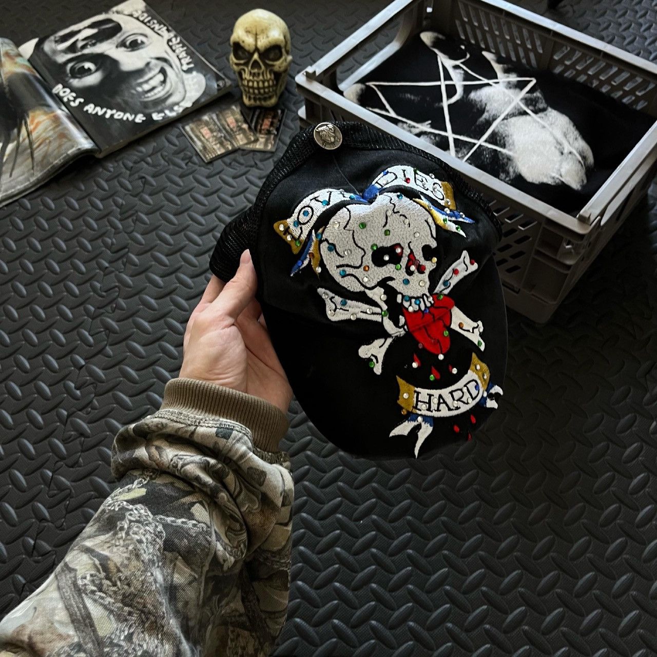 Ed Hardy VINTAGE Y2K BLACK ED HARDY CAP Size ONE SIZE - 3 Thumbnail