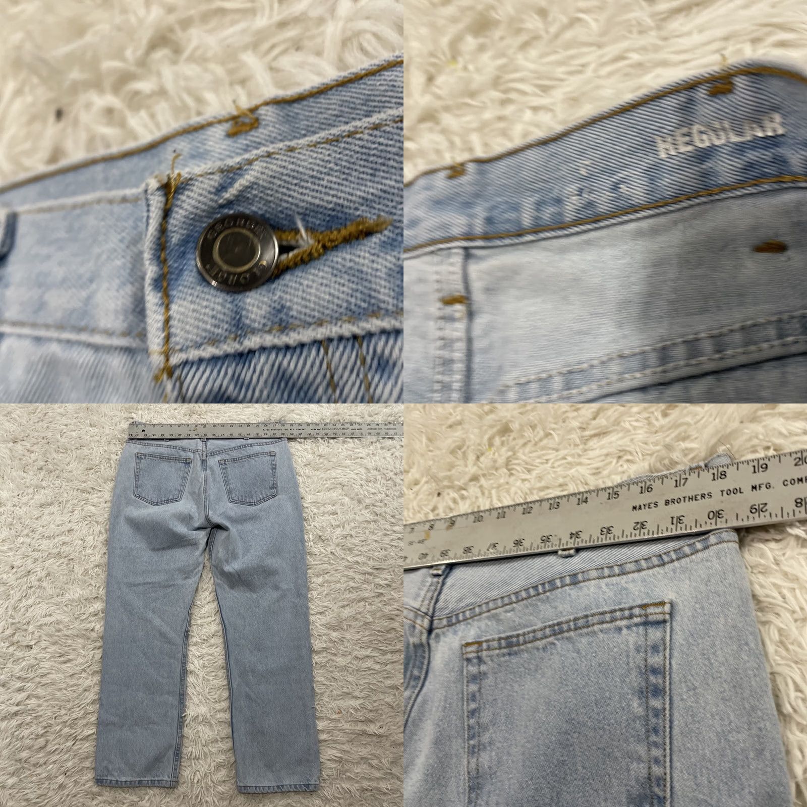 George VINTAGE GEORGE Jeans Men 36x30 Light Blue Wash Denim Regular Straight VTG Y2k Streetwear Mens Jeans Size US 36 / EU 52 - 8 Thumbnail