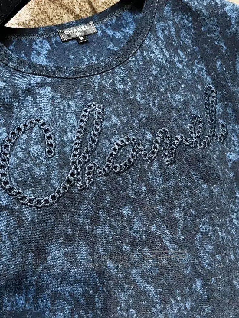 Chanel Chanel 20S spring and summer dark blue letter embroidery s Size XS / US 0-2 / IT 36-38 - 3 Thumbnail