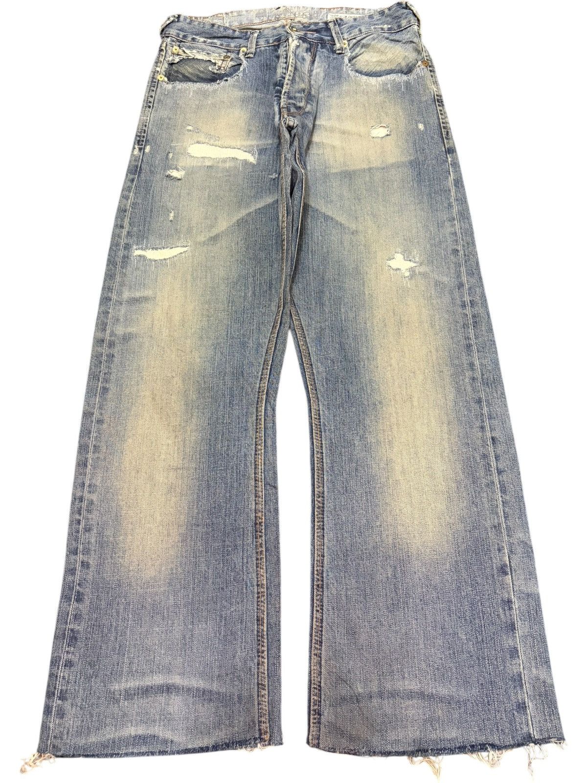 Blue Blood Vintage Blue Blood Mud Wash Distressed Flare Jeans Size US 29 - 1 Thumbnail