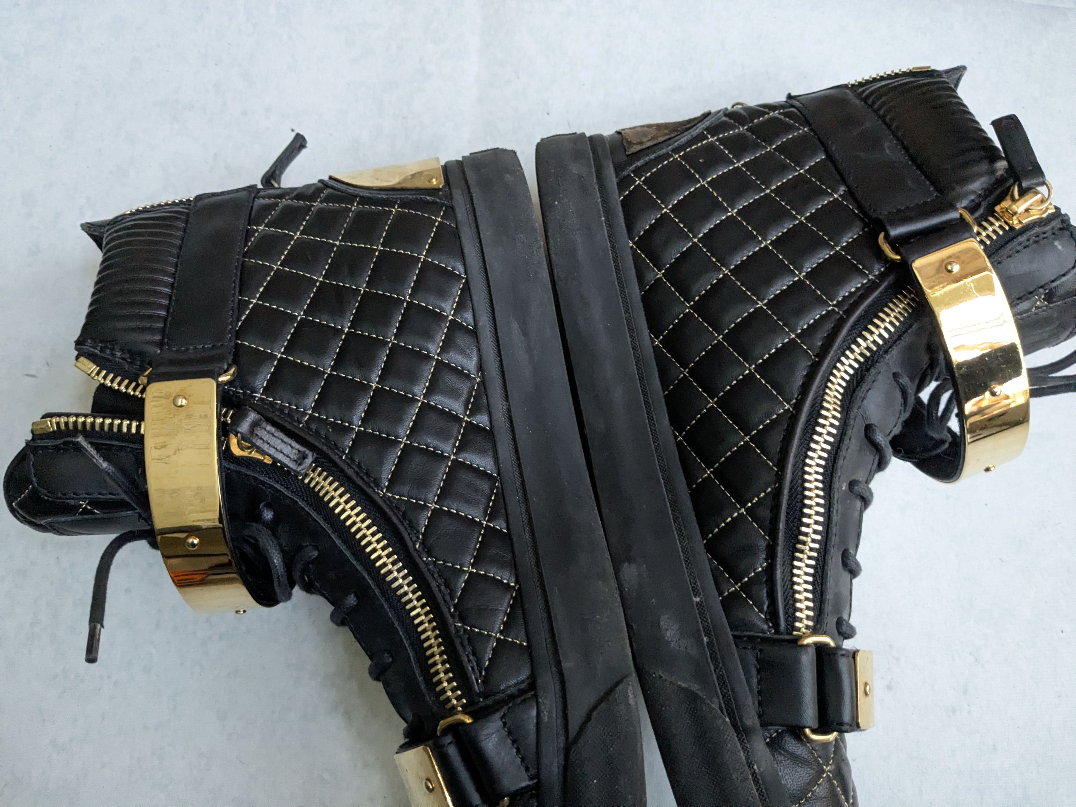 Giuseppe Zanotti Giuseppe Zanotti Sneakers Black Gold 13 46 High Tops Leather Size US 13 / EU 46 - 14 Thumbnail