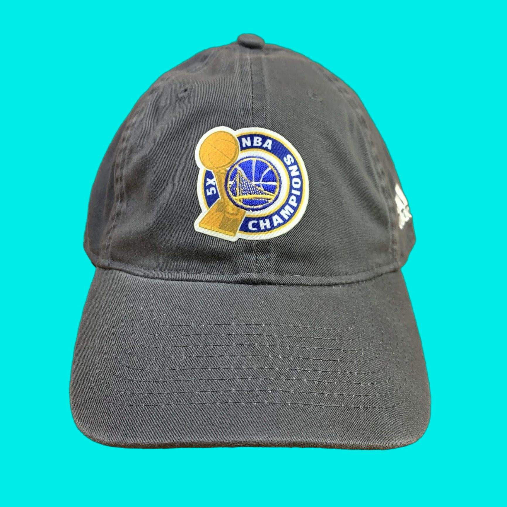 Adidas adidas Golden State Warriors Cap Men Hat 2017 NBA Finals Champions Locker Room Gray One Size Baseball Cap Mens Size ONE SIZE - 1 Thumbnail