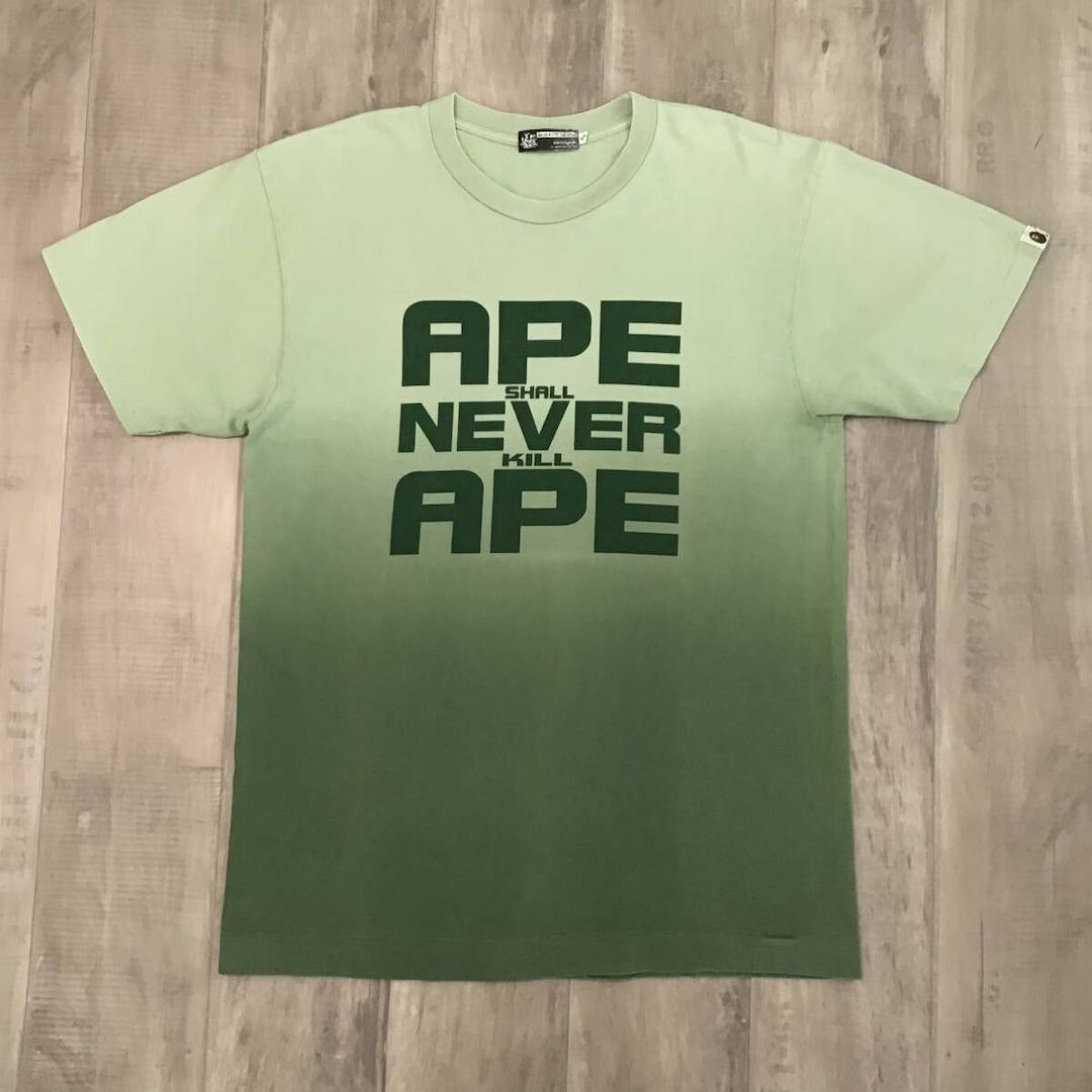 🔥Vintage🔥 BAPE ASNKA logo Gradation T-shirt a bathing ape