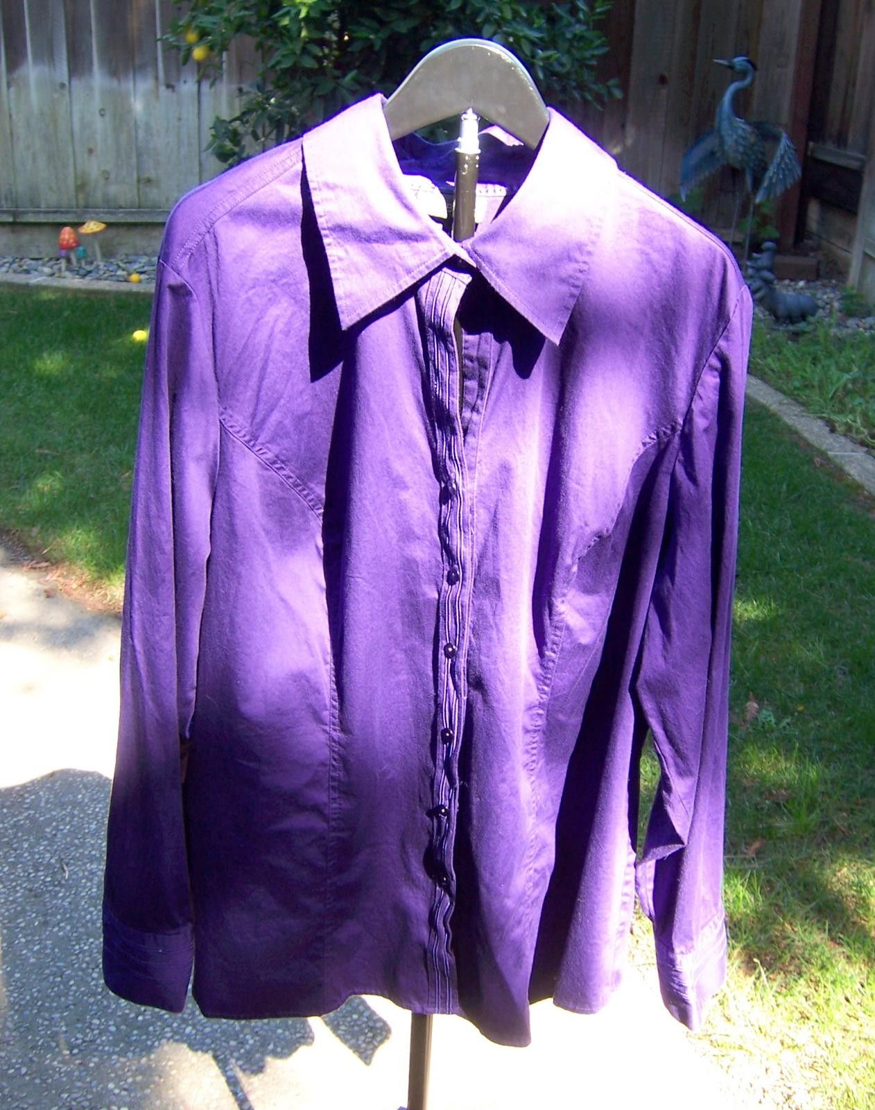 Other Lane Bryant Jewel Tone Purple Button Up Blouse 2X (22/24) Size XXL / US 16-18 / IT 52-54 - 1 Thumbnail