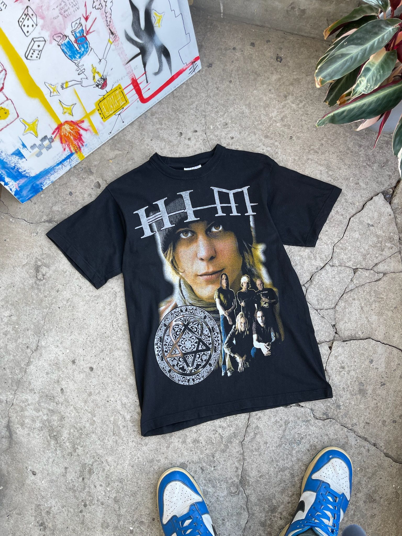 Band Tees HIM Vintage Goth Rock Band Graphic Print T-shirt Size US M / EU 48-50 / 2 - 4 Thumbnail