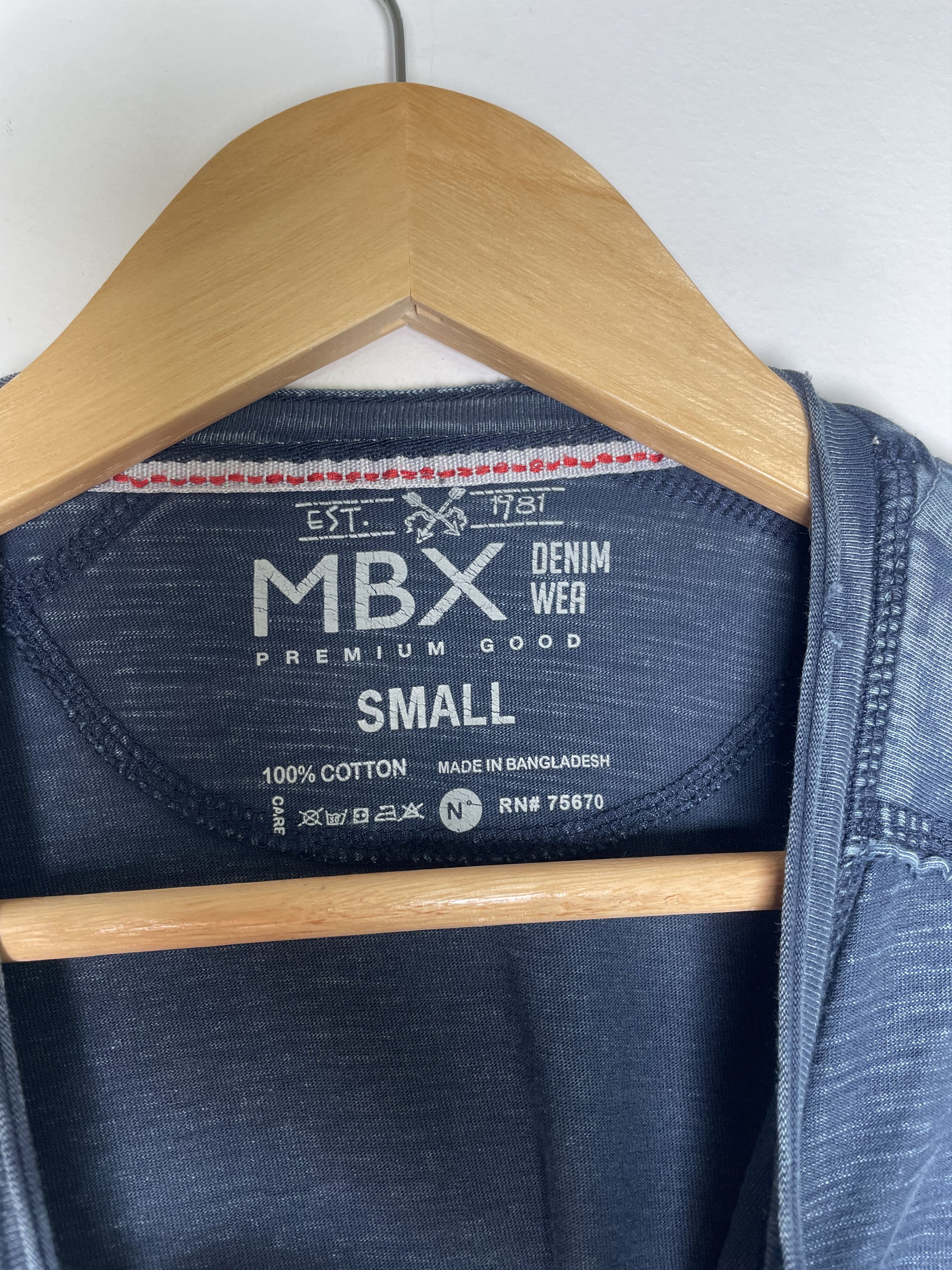 MBX MBX Denim Wear Distressed Indigo Long Sleeve Henley Shirt Sm Size US S / EU 44-46 / 1 - 4 Thumbnail