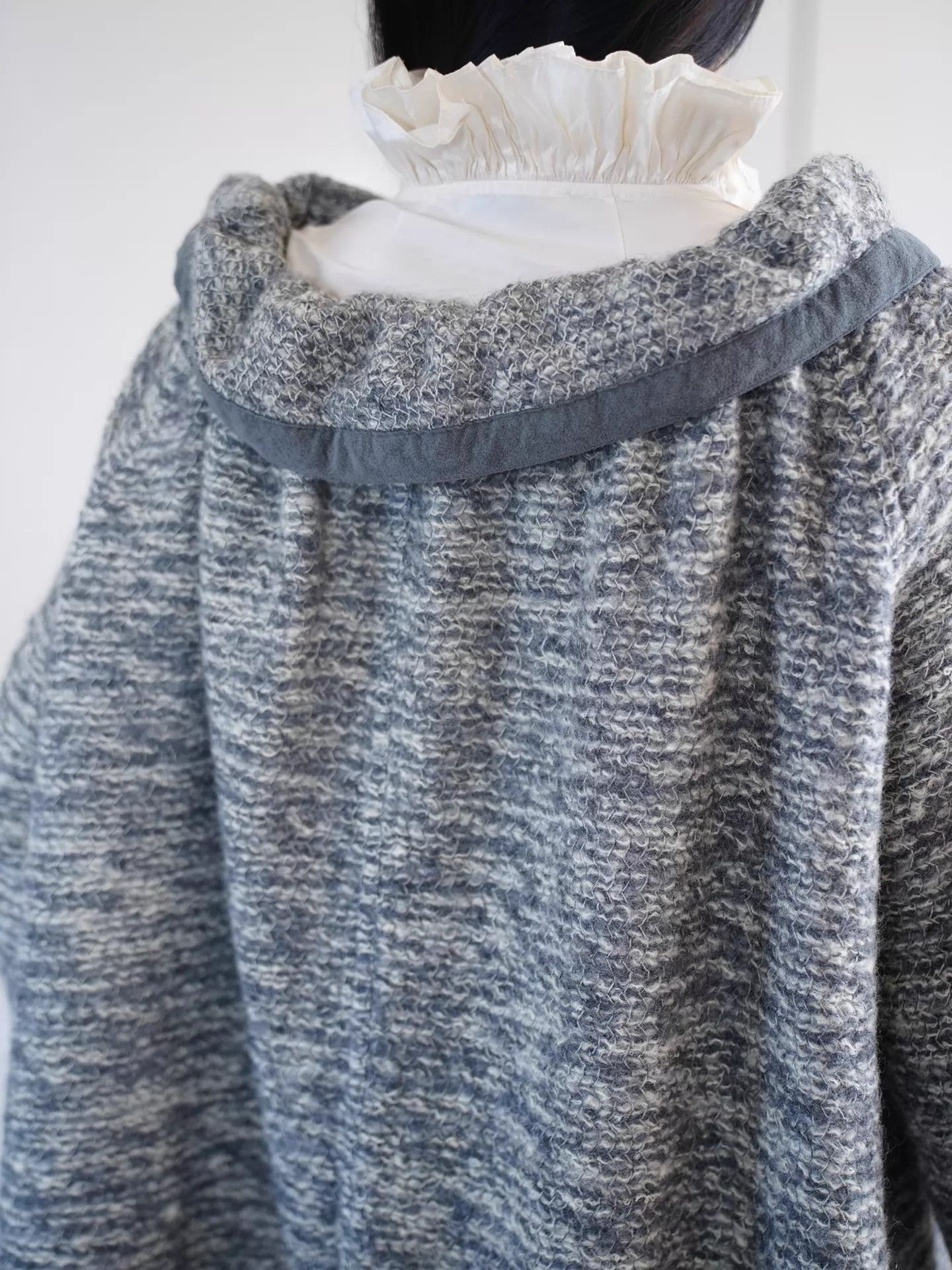 Dior Dior Vintage Gray & White Wool Dressing Gown Coat Size ONE SIZE - 8 Thumbnail