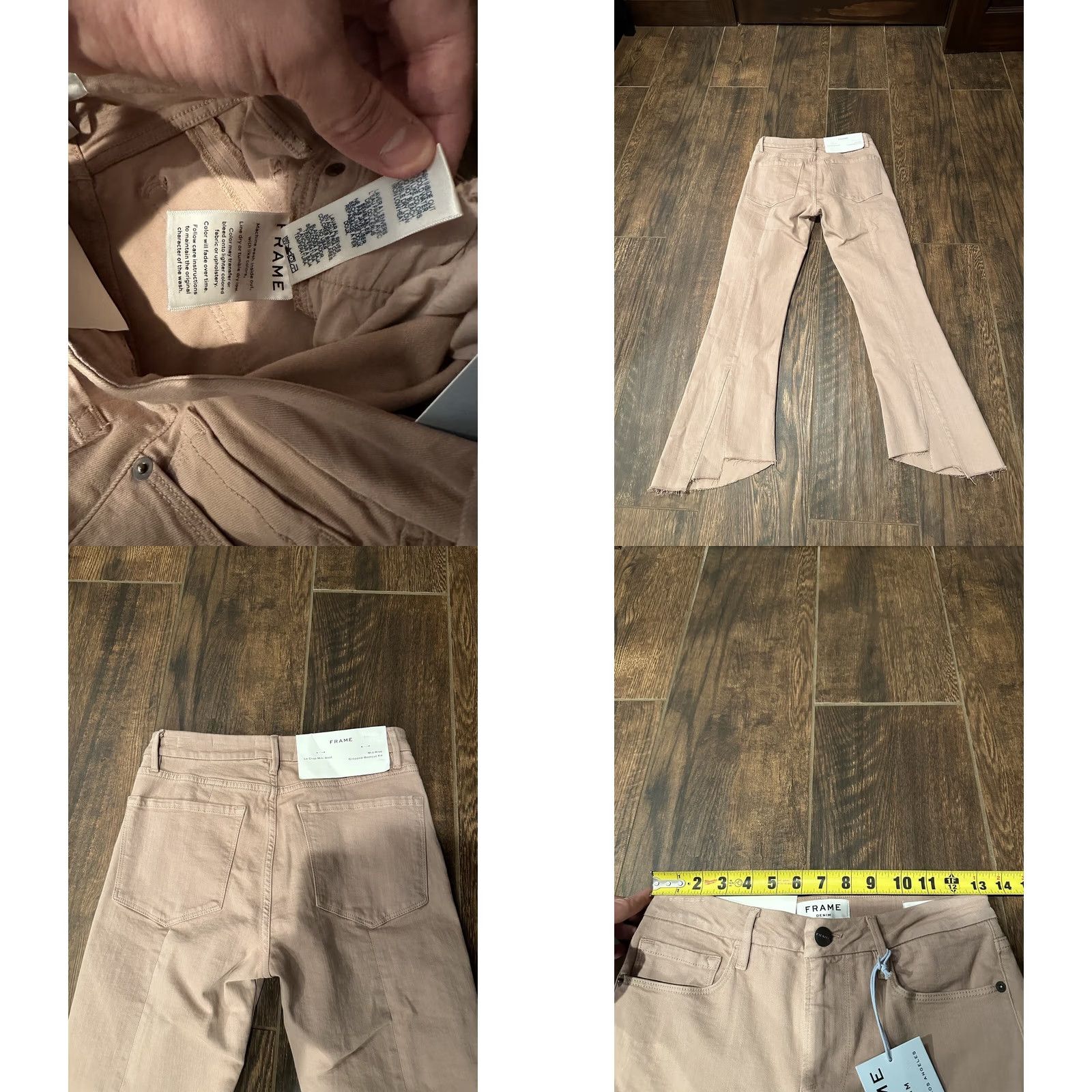 Frame FRAME Denim Jeans Le Crop Mini Boot Raw Edge Mid Rise Size 26 Dusty Rose Pink Womens Size 26" / US 2 / IT 38 - 8 Thumbnail
