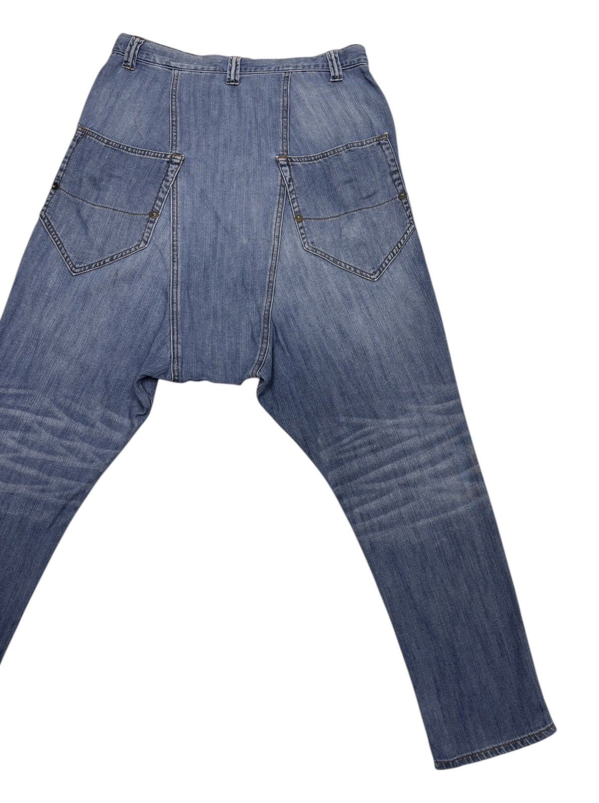 Frapbois × Issey Miyake × Vintage ISSEY MIYAKE DROP CROTCH FRAPBOIS DENIM PANTS Size US 32 / EU 48 - 8 Thumbnail