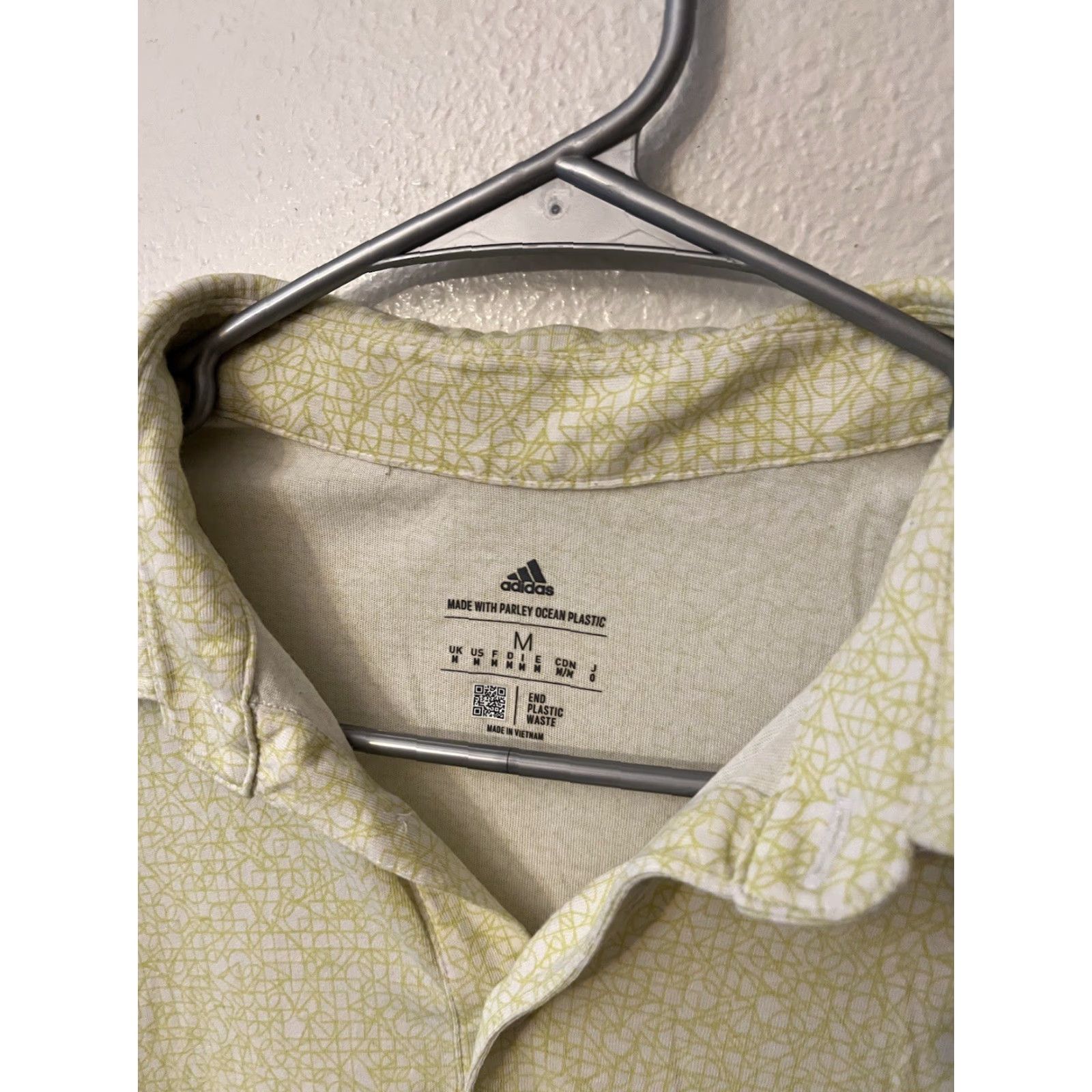 Adidas Adidas Polo Shirt Mens M Yellow Parley Ocean Plastic Cracked Lava Sample Short Sleeve Collared Shirt Size US M / EU 48-50 / 2 - 3 Thumbnail