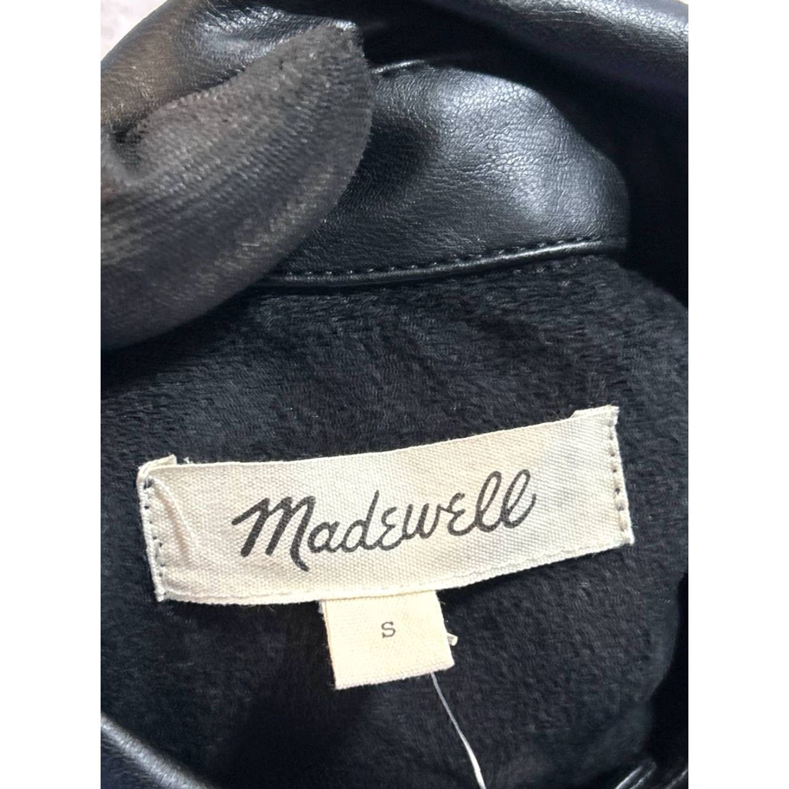 Madewell Madewell Jacket Womens S Black New Faux Leather Short Long Sleeve Button Lined Casual Vintage No Size S / US 4 / IT 40 - 4 Thumbnail