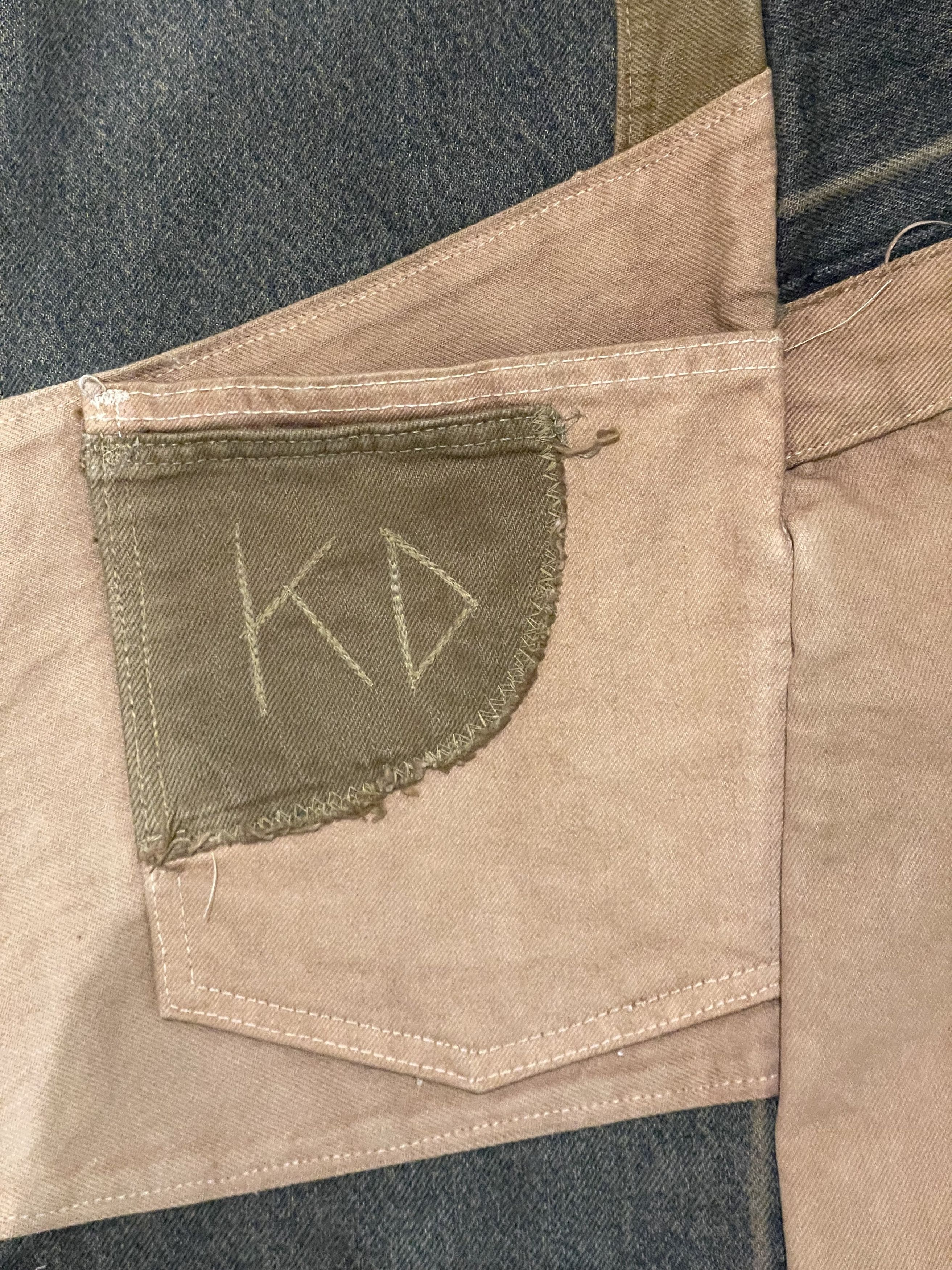 Levi's × Levi's Vintage Clothing × Vintage 1 of 1 Custom Bull Legged Patchwork Jeans Size US 31 - 5 Thumbnail