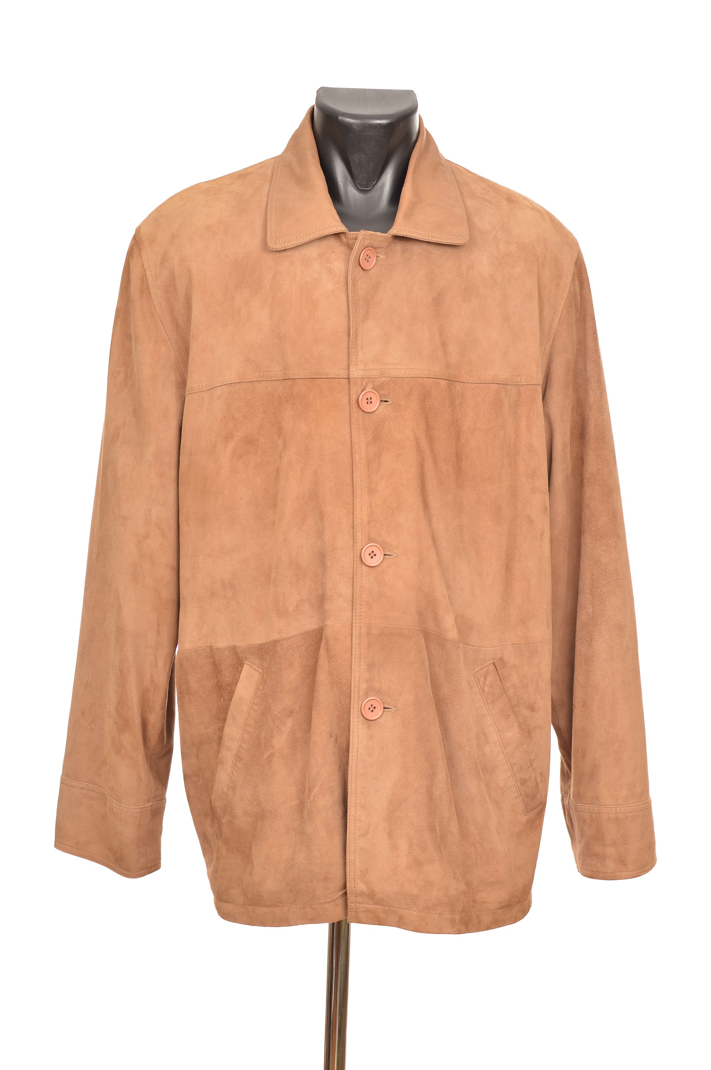 DDP Gian Mori Suede Genuine Leather Button Jacket Blazer