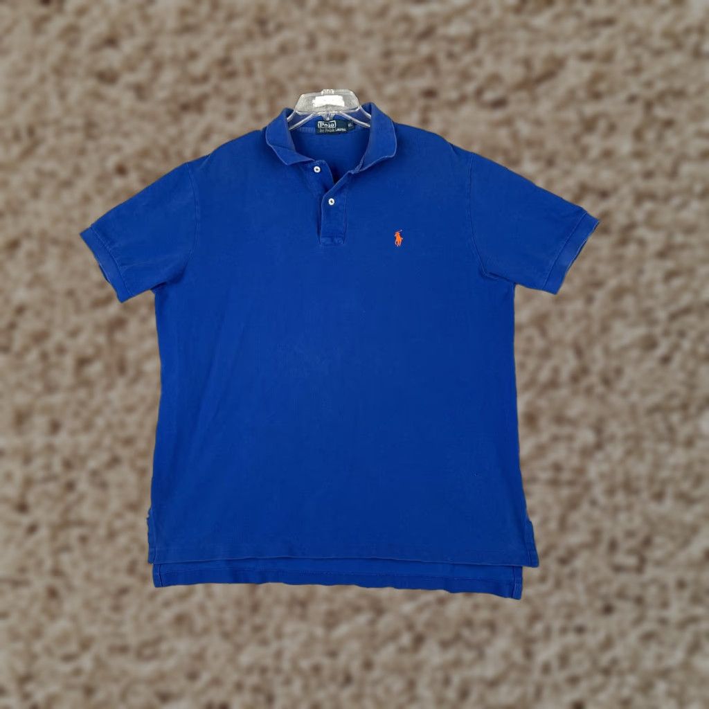 VINTAGE Ralph Lauren Polo Shirt Adult XL Blue Short Sleeve 100