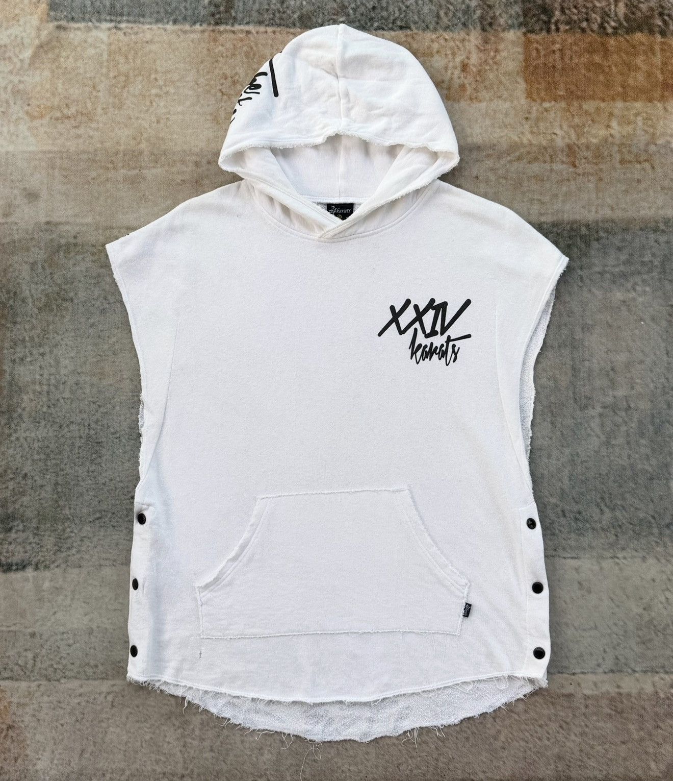 Japanese Brand 24 Karats Hoodie Set White Tribal Streetwear Shorts Set Size US L / EU 52-54 / 3 - 2 Thumbnail