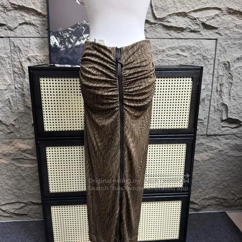 Fendi Fendi Brown Patterned Midi Skirt . Size 23" - 4 Thumbnail