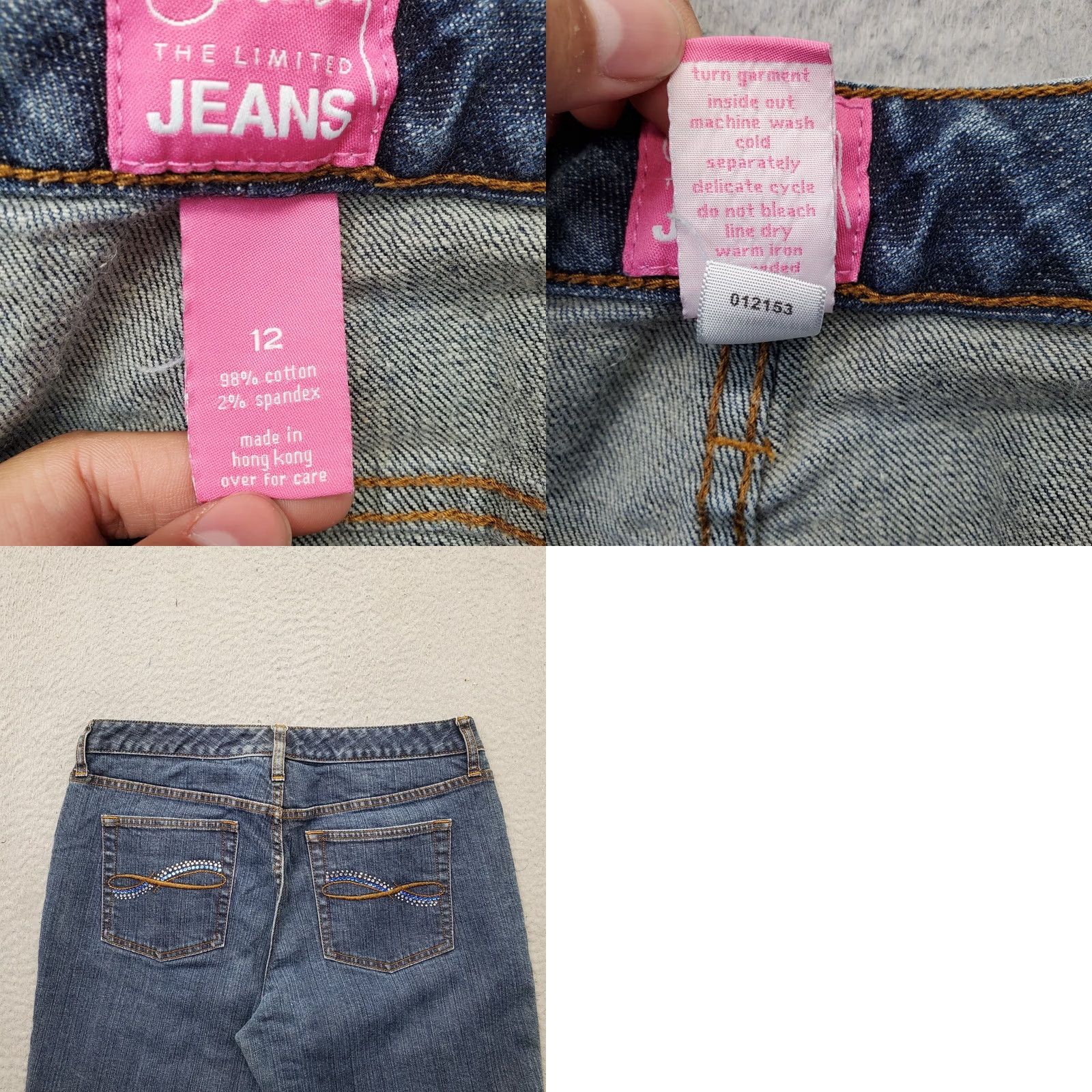 Vintage The Limited Jeans Women Bootcut 12 Blue Denim Stretch Comfort High Waist Size 34" / US 12 / IT 48 - 8 Thumbnail