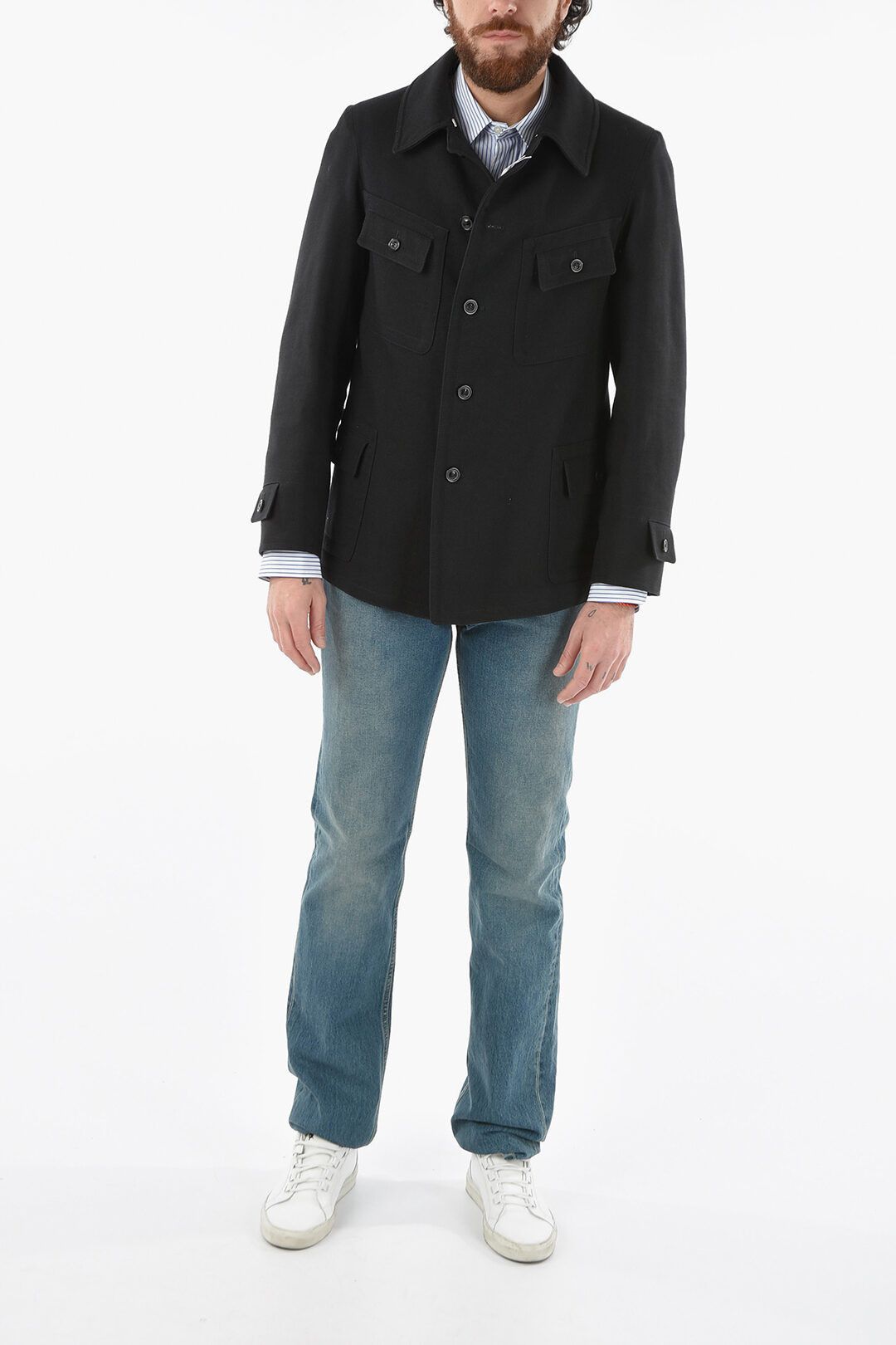 Maison Margiela o1y1124 Cotton And Wool Utility Jacket in Black Size US M / EU 48-50 / 2 - 4 Thumbnail