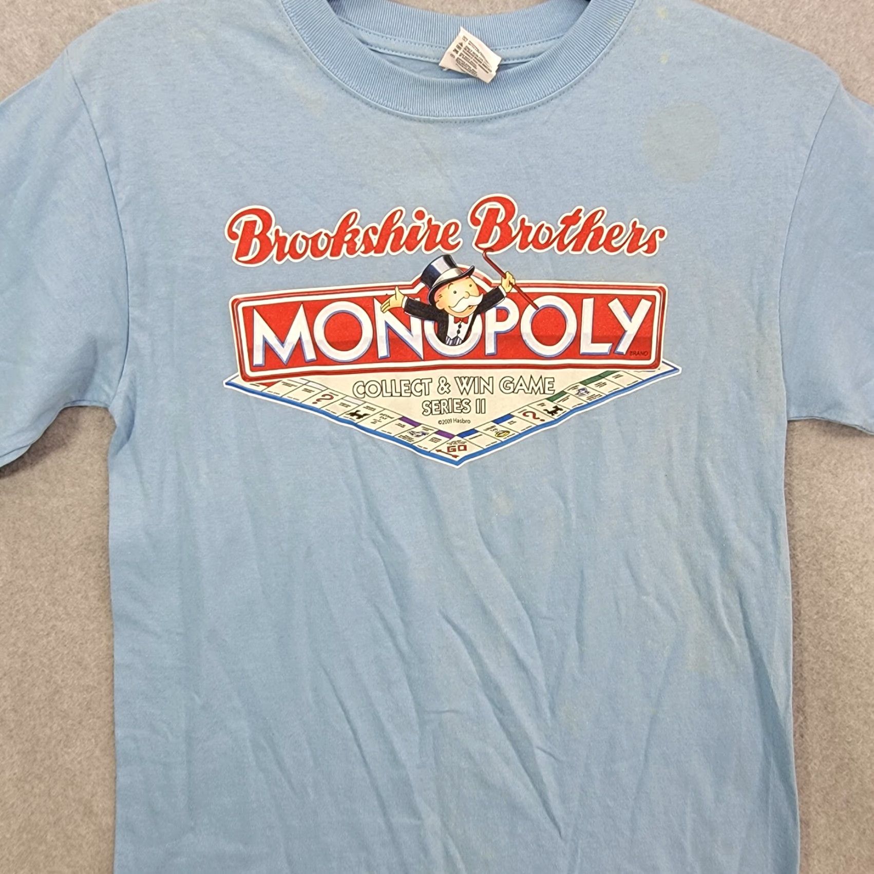 Anvil Monopoly Shirt Size medium Crew Short Sleeve T-shirt Blue 2009 distressed y2k Size US M / EU 48-50 / 2 - 6 Thumbnail