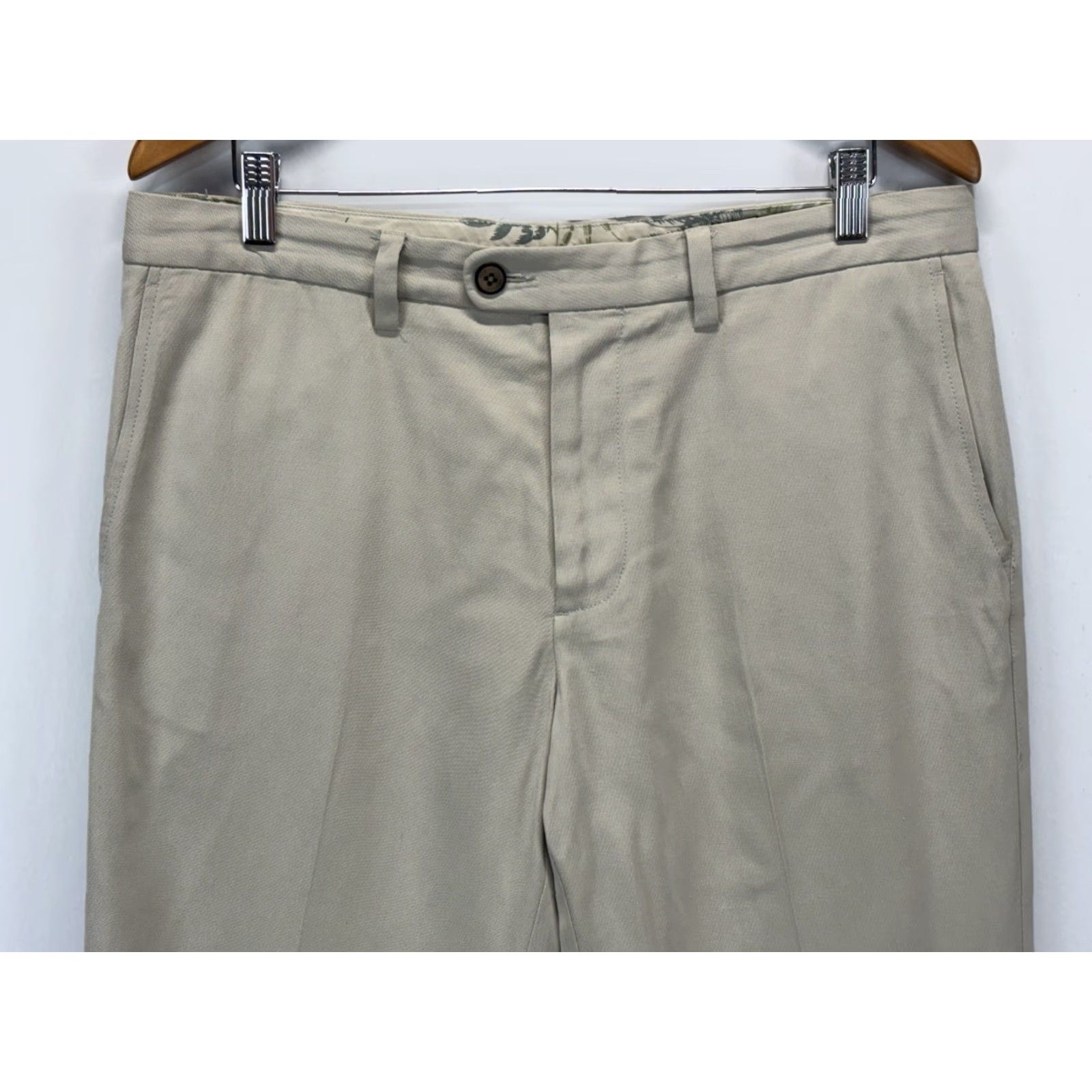 Tommy Bahama TOMMY BAHAMA Silk Blend Pants Trousers 34x30 Mens Beige Beach Flat Front Size US 34 / EU 50 - 2 Thumbnail
