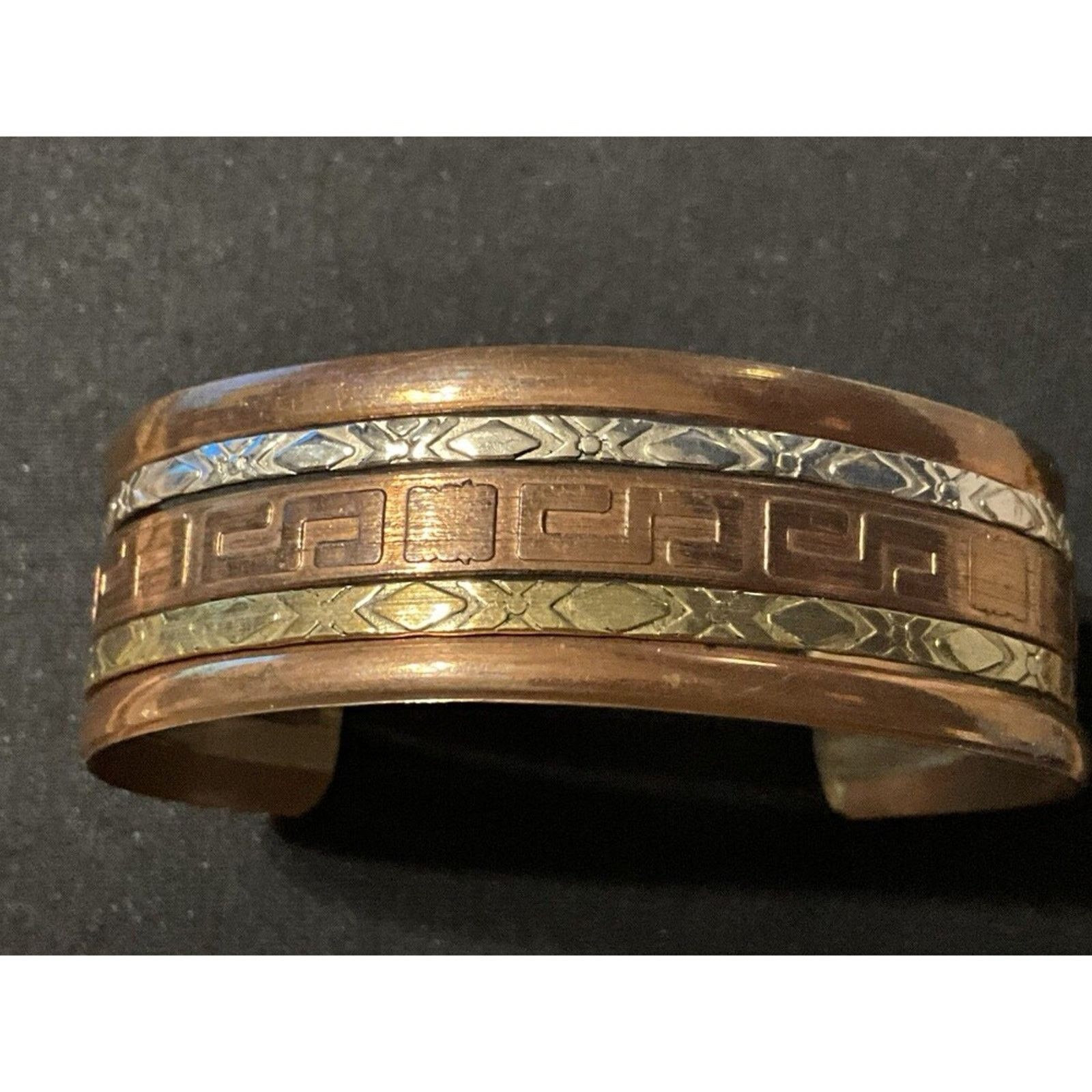 Other Copper, Sterling Greek Key Cuff Size 7 Size ONE SIZE - 3 Thumbnail